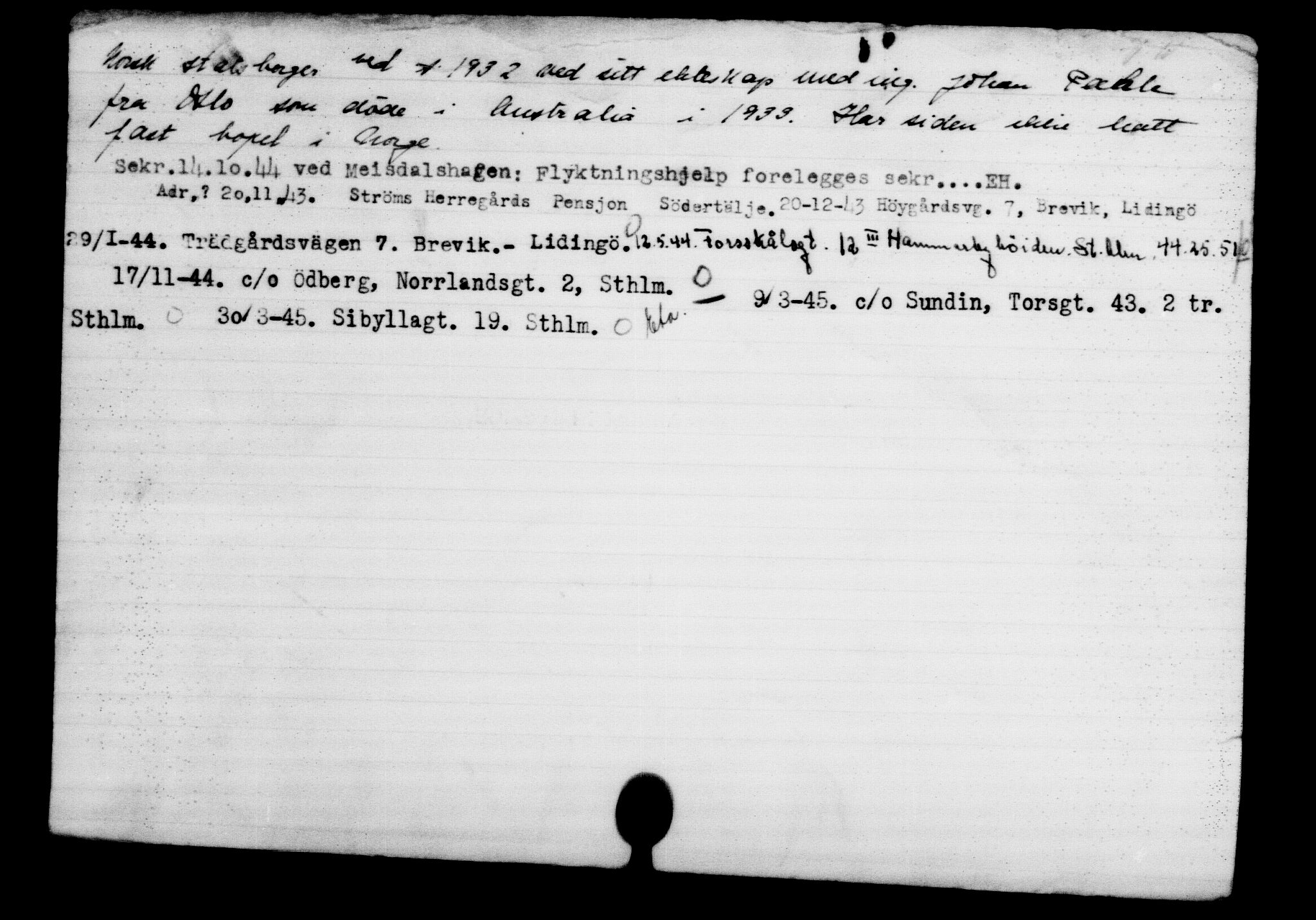 Den Kgl. Norske Legasjons Flyktningskontor, AV/RA-S-6753/V/Va/L0002: Kjesäterkartoteket.  Flyktningenr. 1001-2000, 1940-1945, p. 513