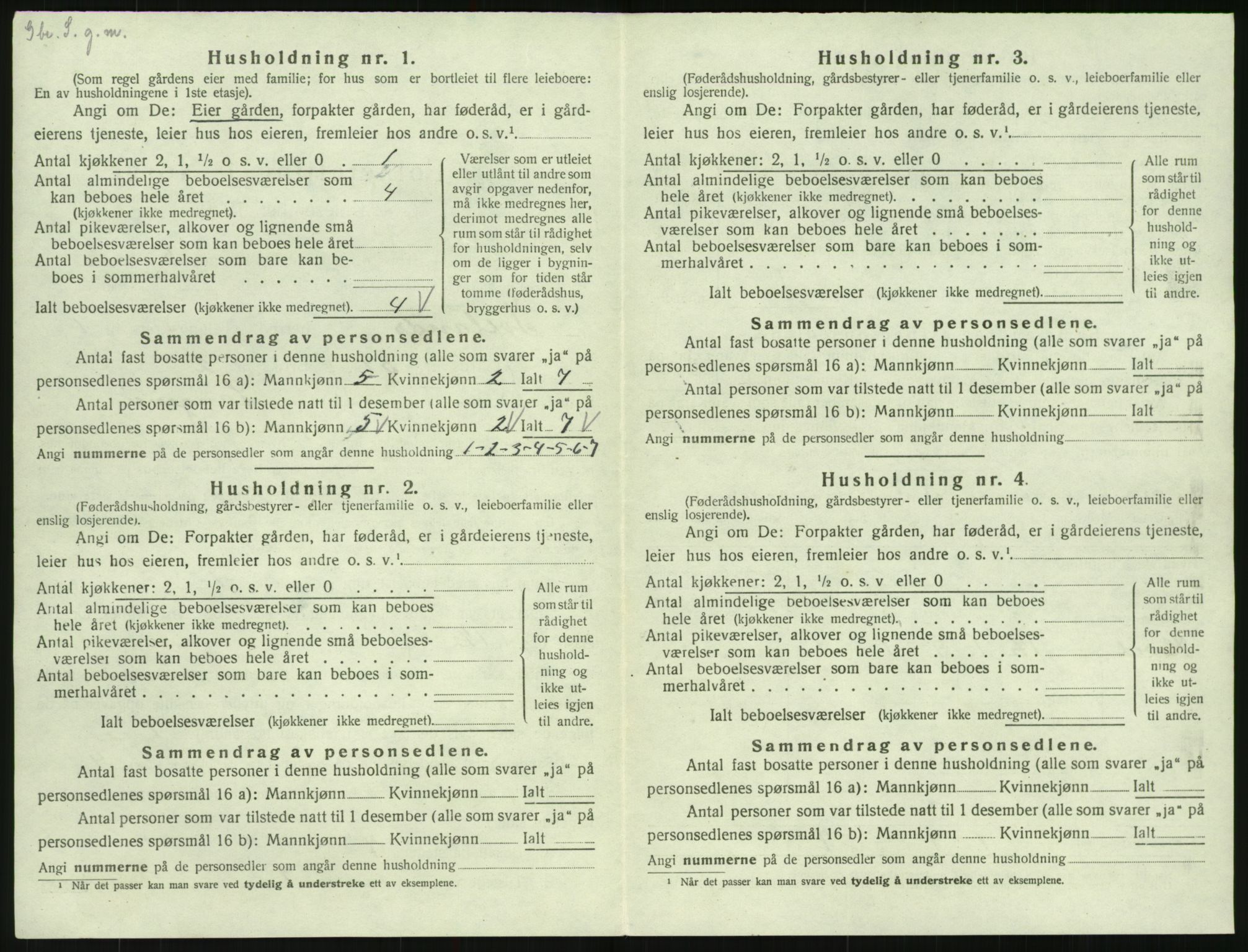 SAK, 1920 census for Iveland, 1920, p. 46