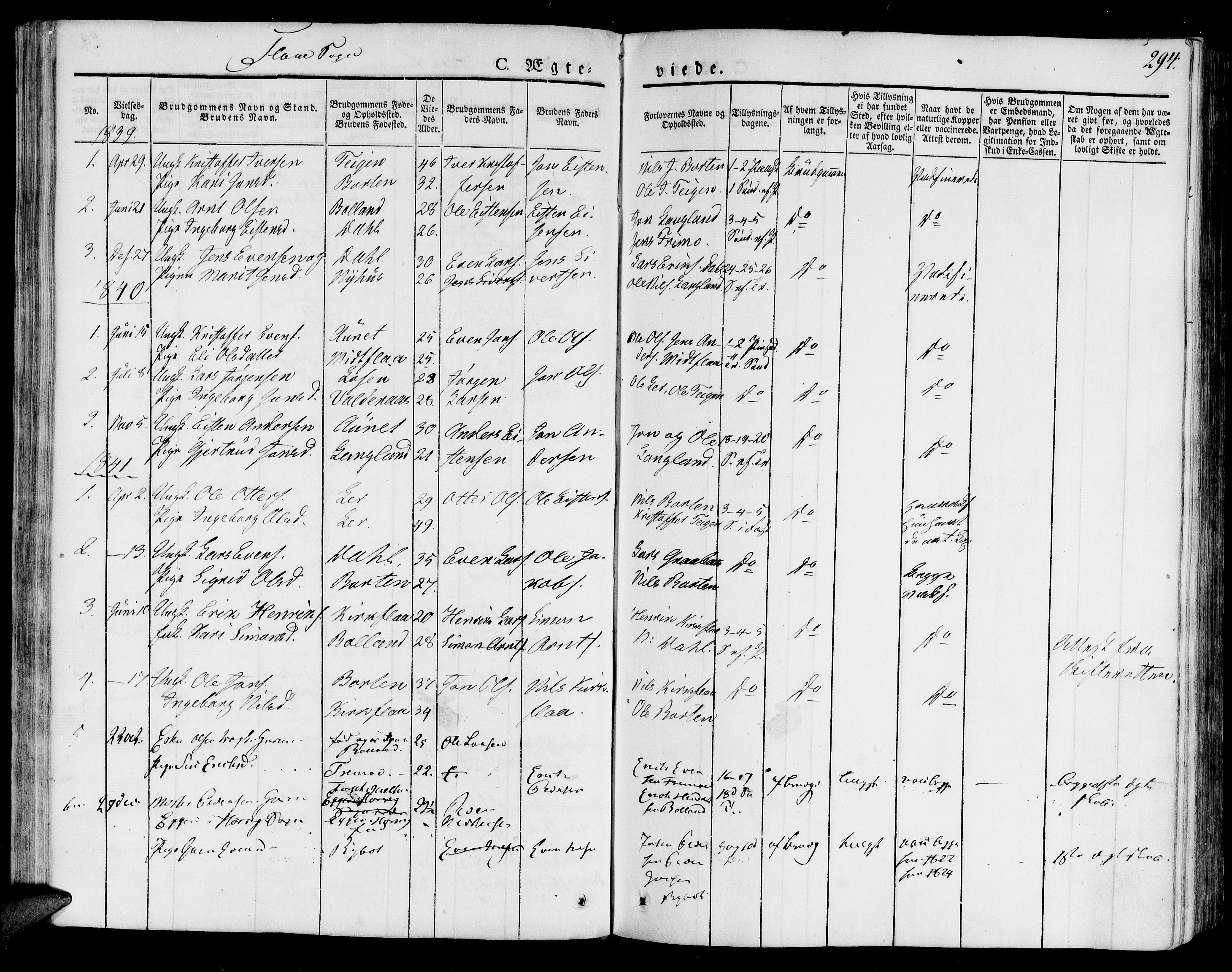 Ministerialprotokoller, klokkerbøker og fødselsregistre - Sør-Trøndelag, SAT/A-1456/691/L1072: Parish register (official) no. 691A05 /3, 1826-1841, p. 294