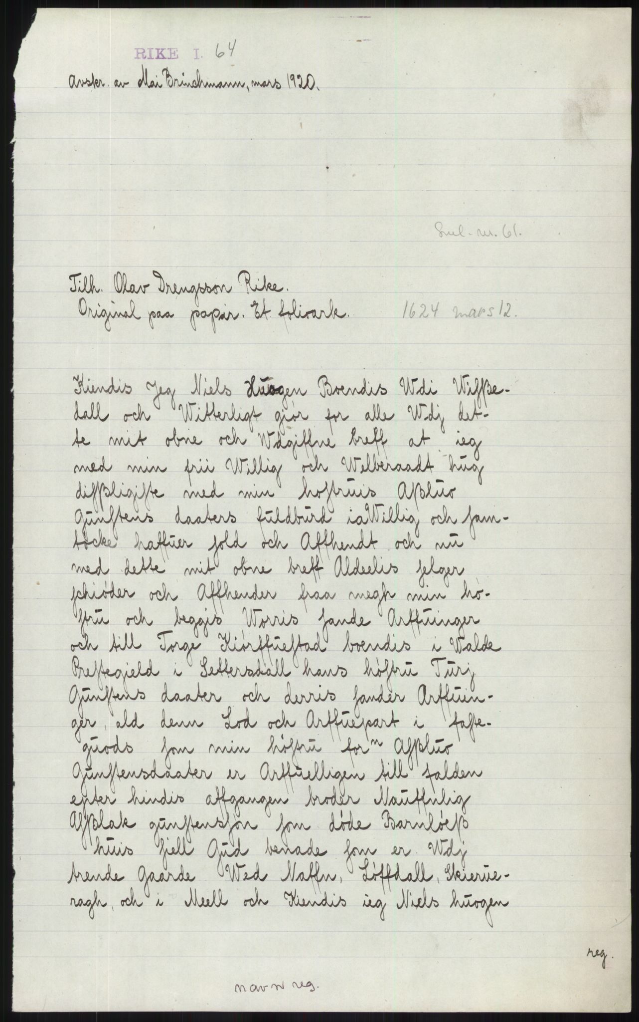 Samlinger til kildeutgivelse, Diplomavskriftsamlingen, AV/RA-EA-4053/H/Ha, p. 412