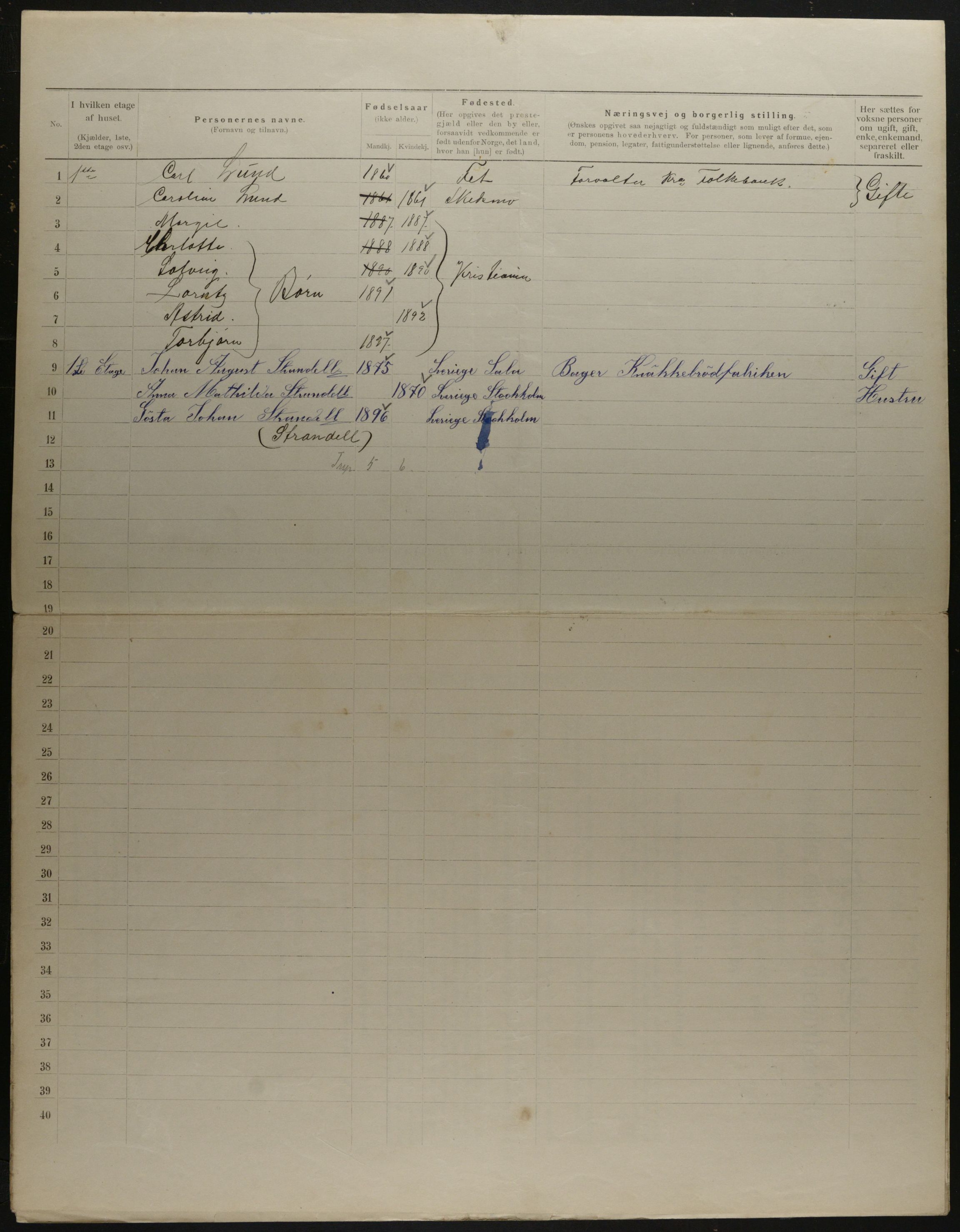 OBA, Municipal Census 1901 for Kristiania, 1901, p. 16504