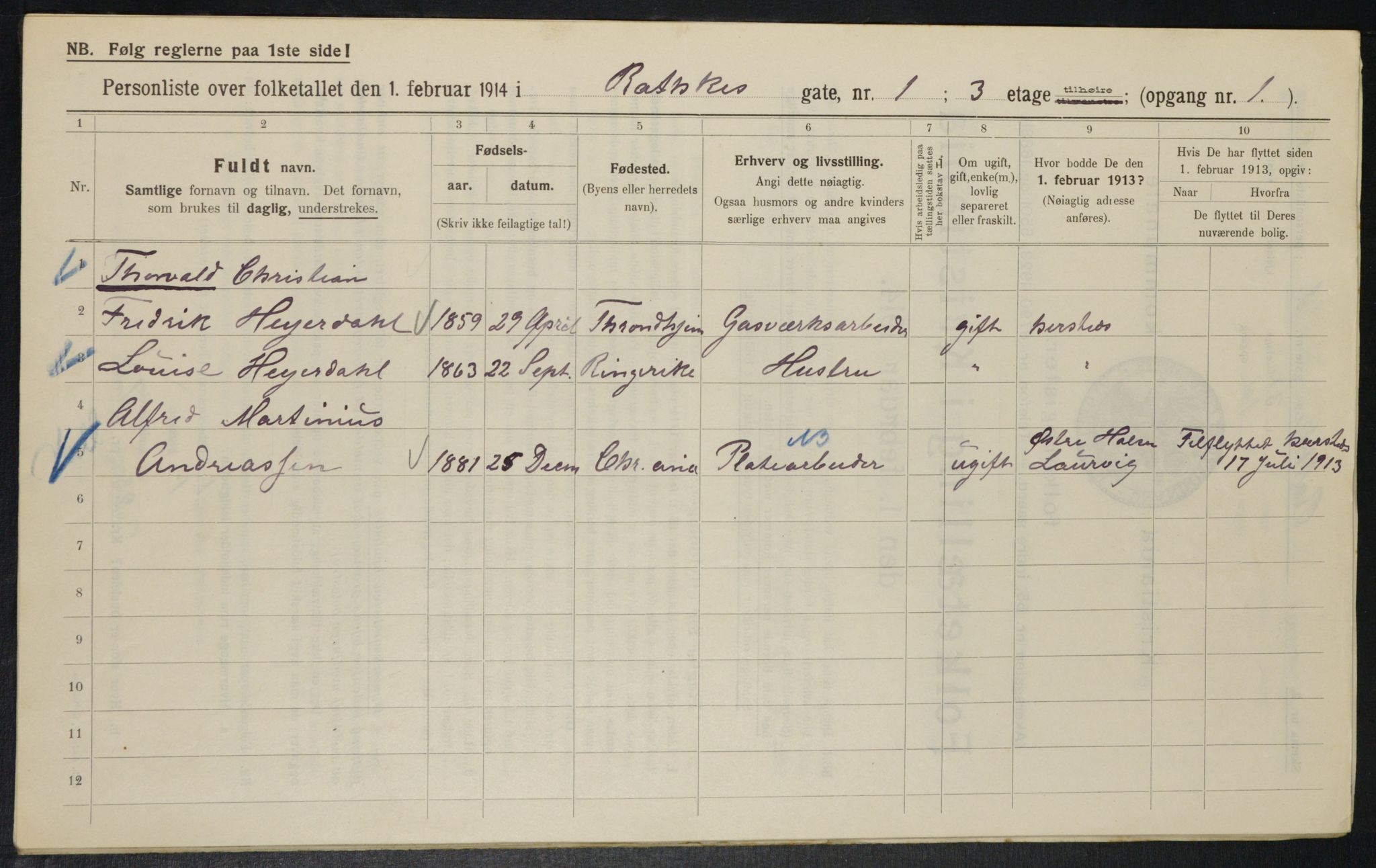 OBA, Municipal Census 1914 for Kristiania, 1914, p. 81840