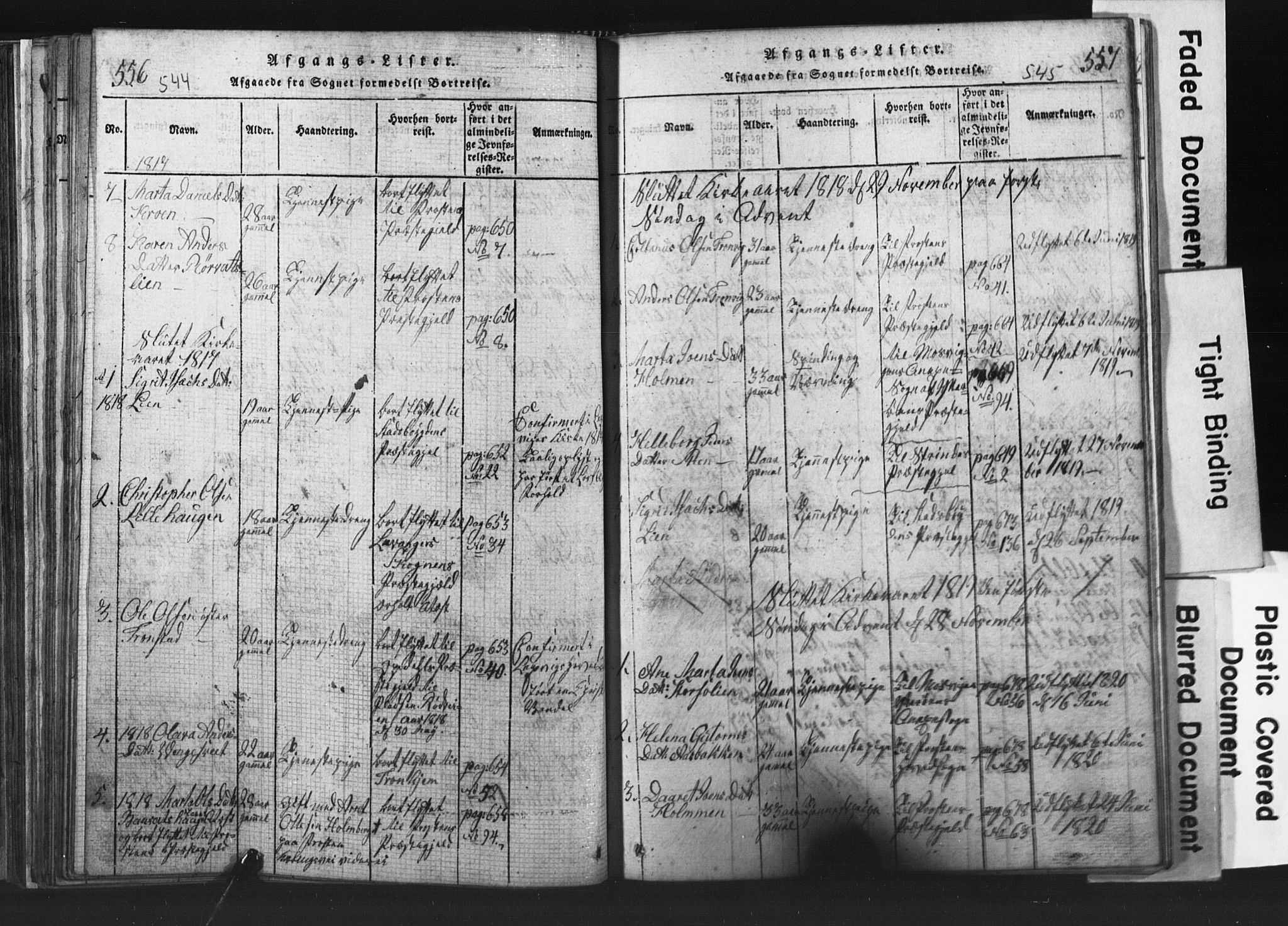 Ministerialprotokoller, klokkerbøker og fødselsregistre - Nord-Trøndelag, SAT/A-1458/701/L0017: Parish register (copy) no. 701C01, 1817-1825, p. 544-545