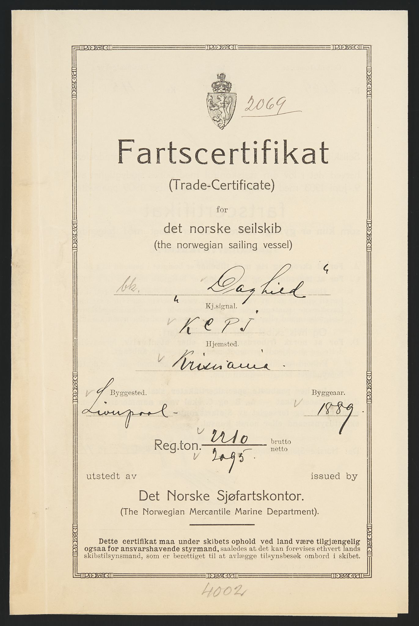 Sjøfartsdirektoratet med forløpere, skipsmapper slettede skip, AV/RA-S-4998/F/Fa/L0225: --, 1867-1925, p. 120