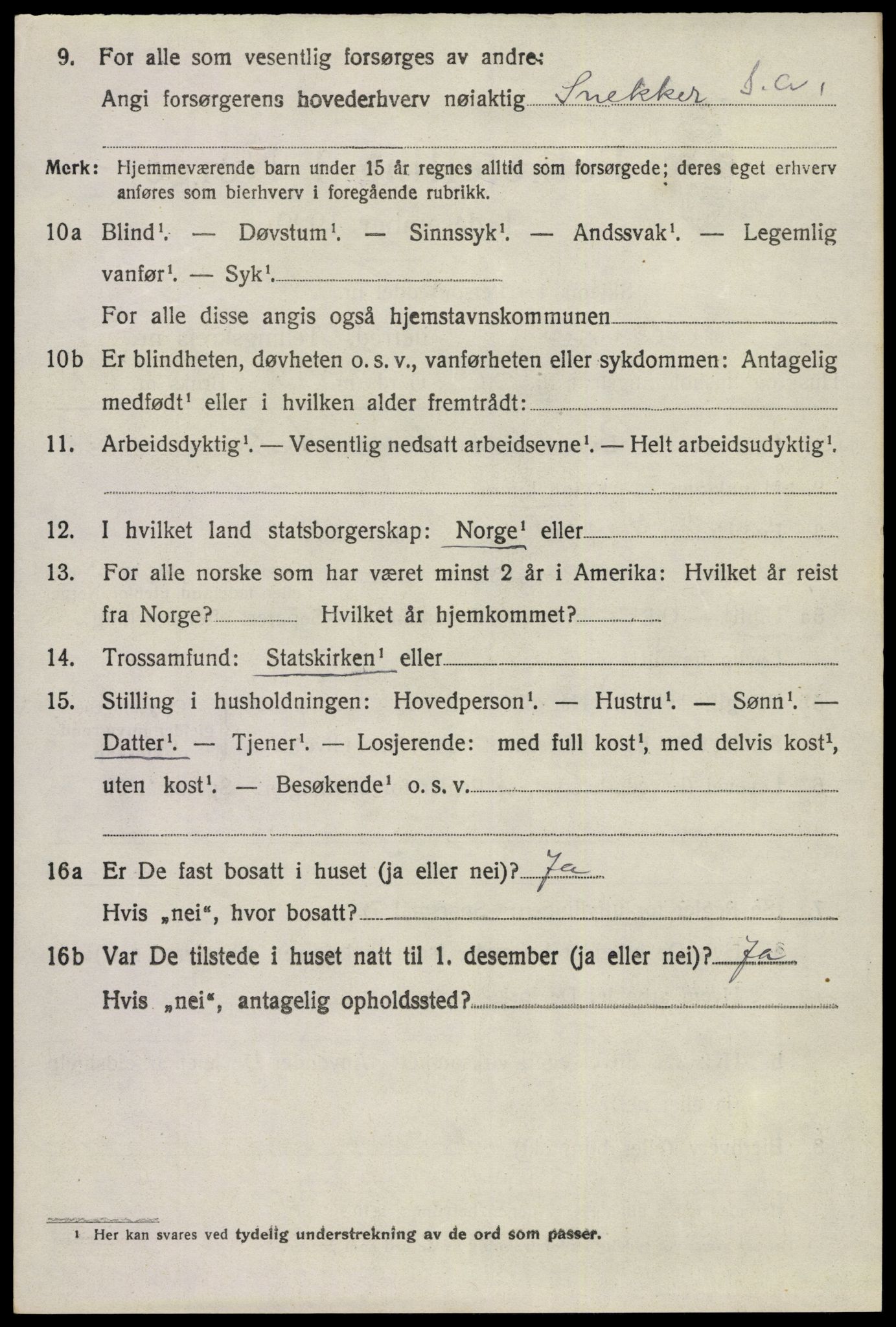 SAKO, 1920 census for Eidanger, 1920, p. 3691