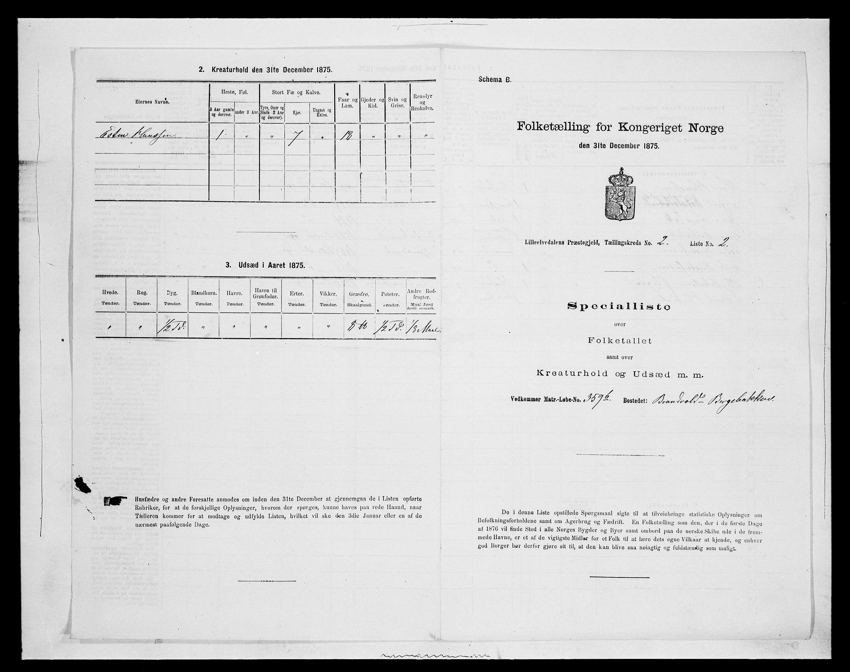 SAH, 1875 census for 0438P Lille Elvedalen, 1875, p. 222