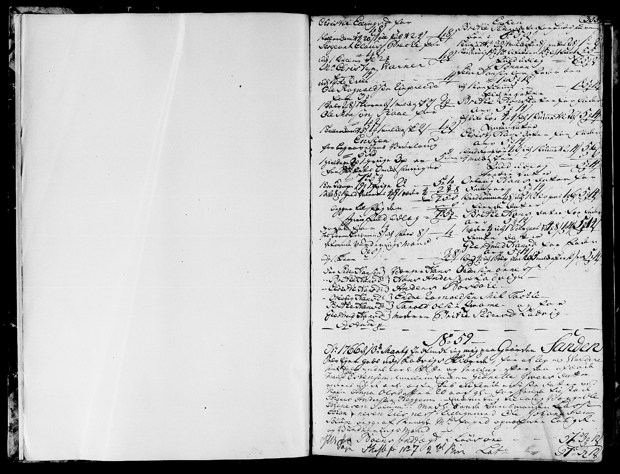 Ytre Sogn tingrett, SAB/A-2601/1/H/Ha/L0008b: Skifteprotokoll, 1766-1772, p. 384b-385a