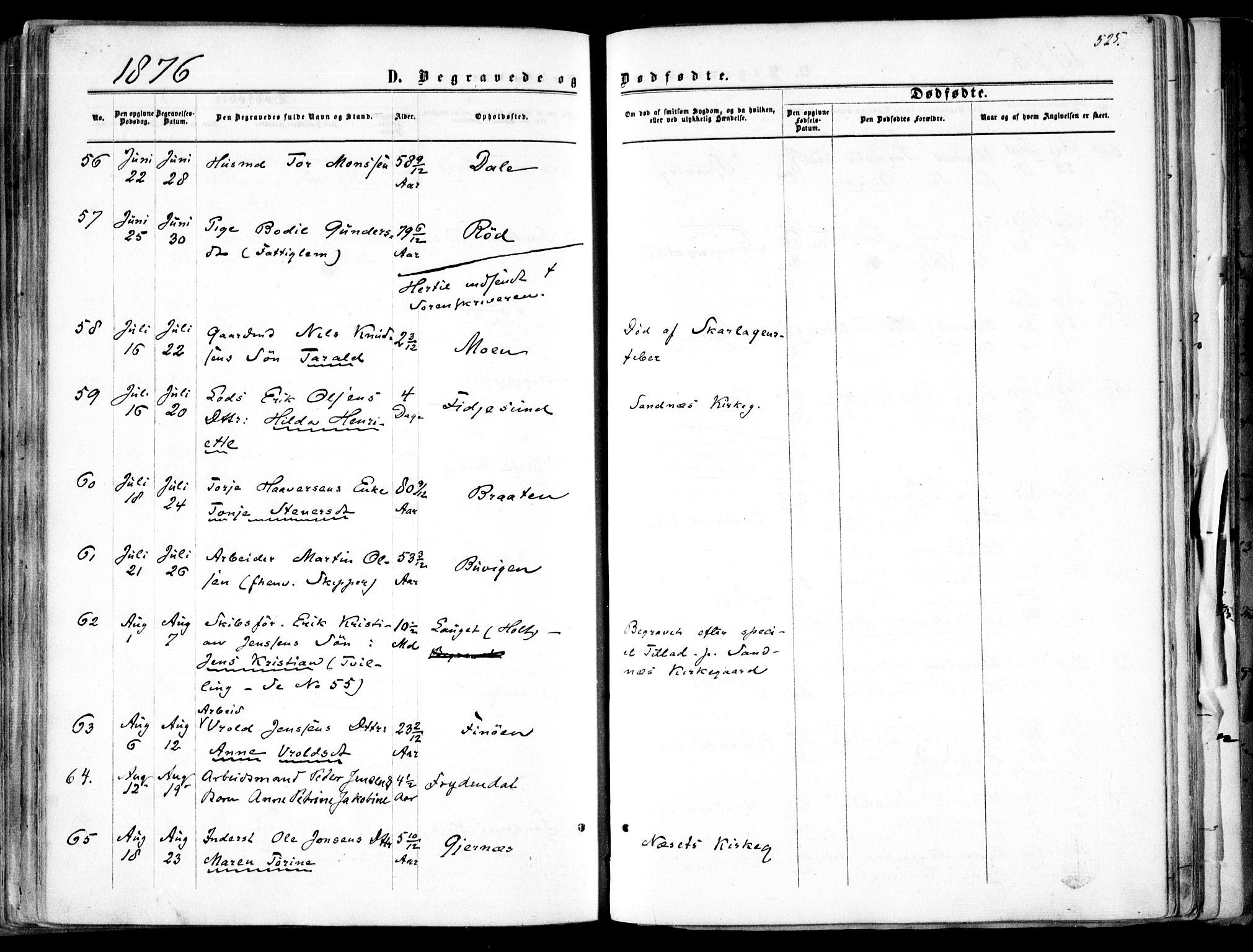 Søndeled sokneprestkontor, AV/SAK-1111-0038/F/Fa/L0003: Parish register (official) no. A 3, 1861-1879, p. 525