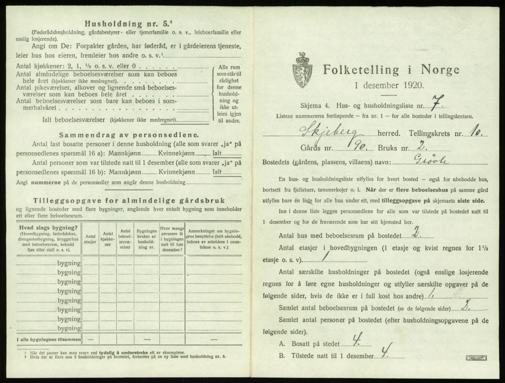 SAO, 1920 census for Skjeberg, 1920, p. 1356