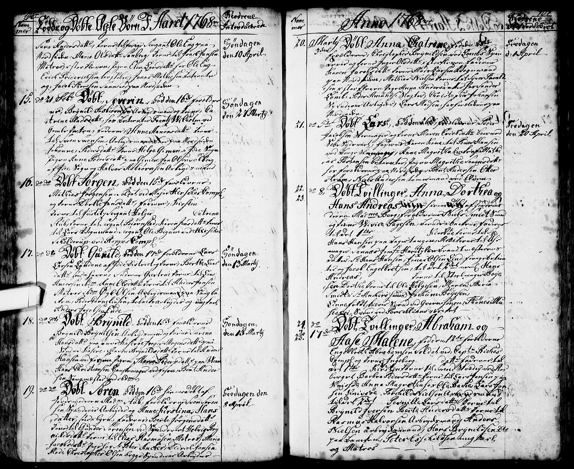 Halden prestekontor Kirkebøker, SAO/A-10909/F/Fa/L0001: Parish register (official) no. I 1, 1758-1791, p. 106-107