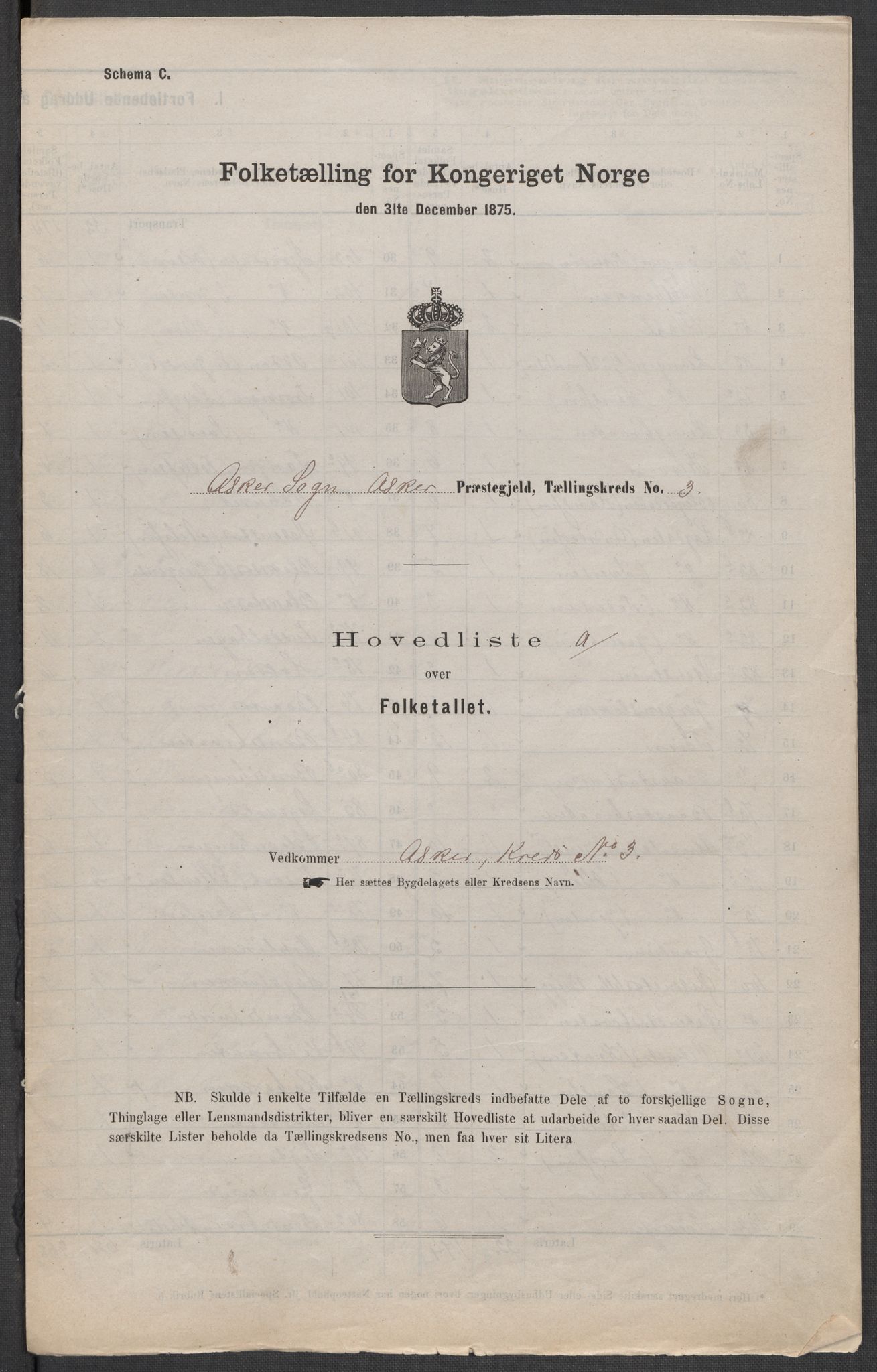 RA, 1875 census for 0220P Asker, 1875, p. 13