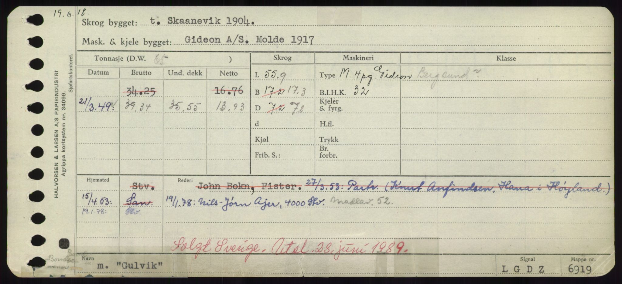 Sjøfartsdirektoratet med forløpere, Skipsmålingen, RA/S-1627/H/Hd/L0013: Fartøy, Gne-Gås, p. 407