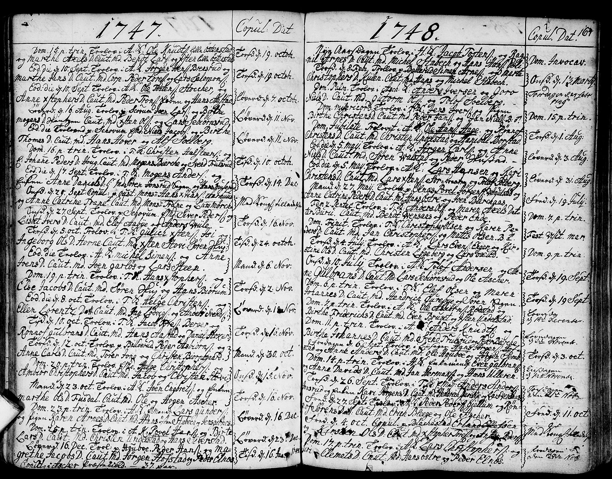 Asker prestekontor Kirkebøker, SAO/A-10256a/F/Fa/L0002: Parish register (official) no. I 2, 1733-1766, p. 164