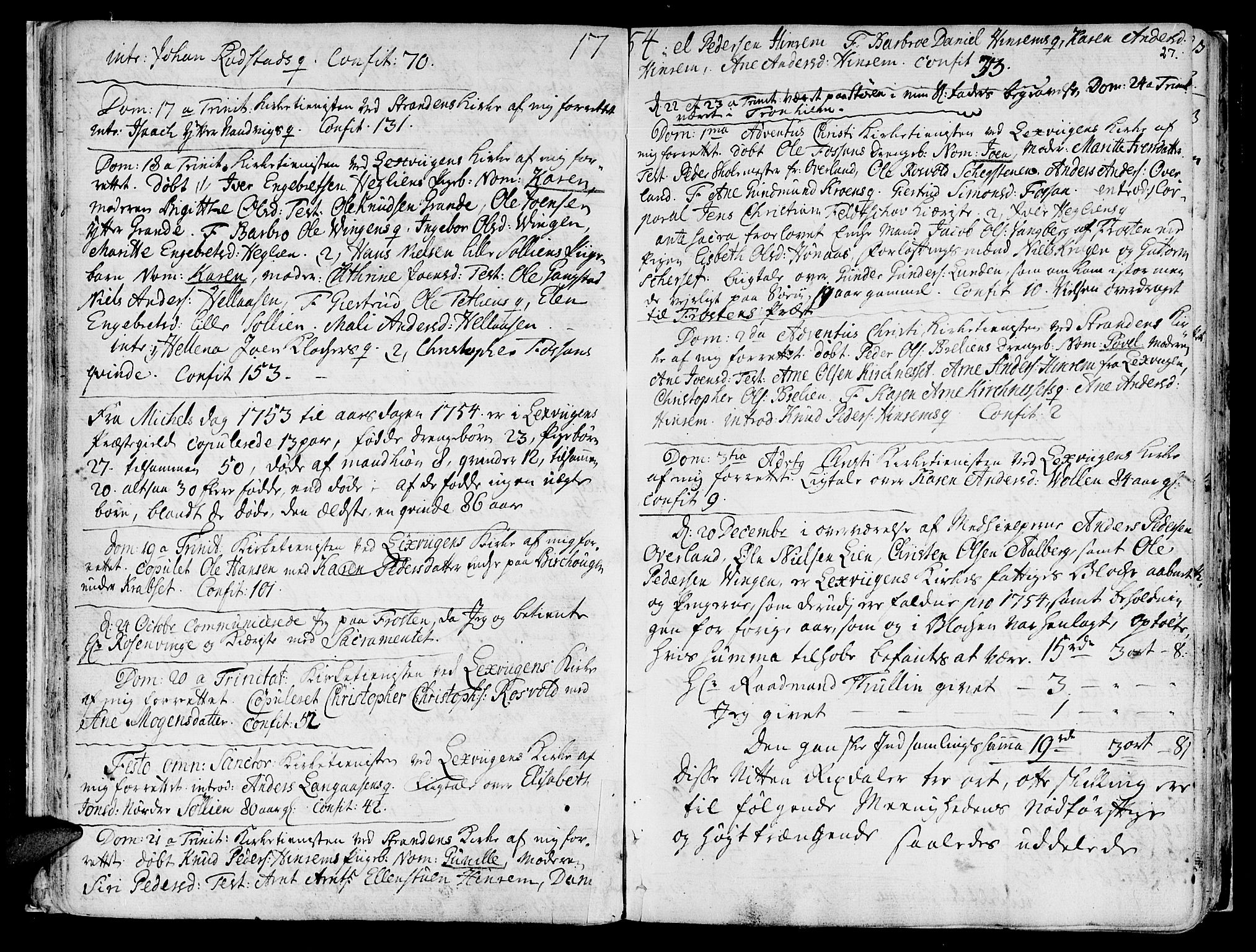 Ministerialprotokoller, klokkerbøker og fødselsregistre - Nord-Trøndelag, SAT/A-1458/701/L0003: Parish register (official) no. 701A03, 1751-1783, p. 27