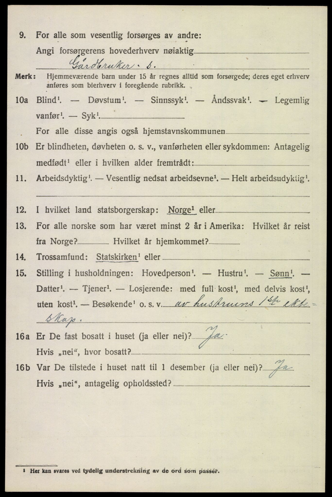 SAH, 1920 census for Tynset, 1920, p. 5517