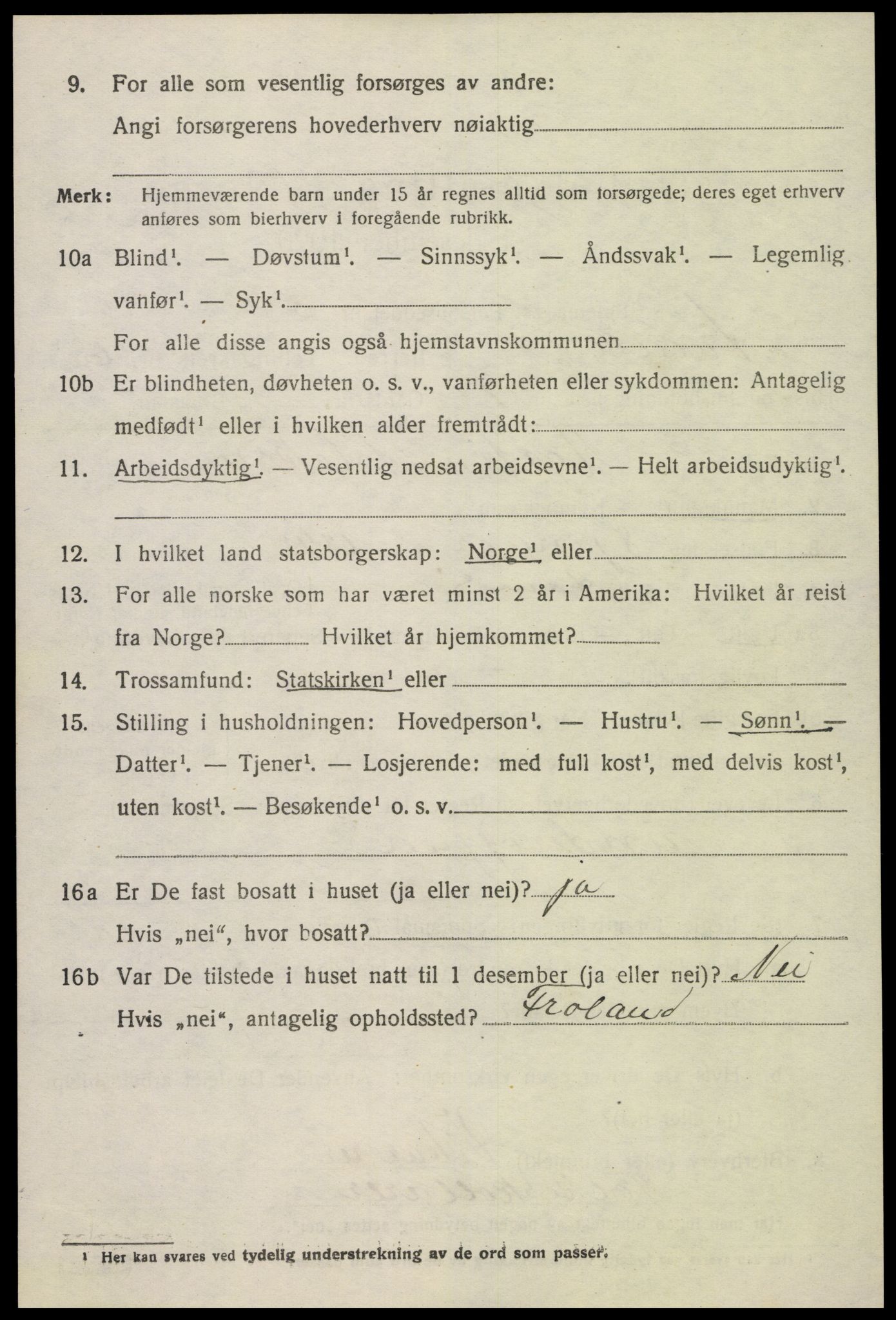 SAK, 1920 census for Åmli, 1920, p. 2716