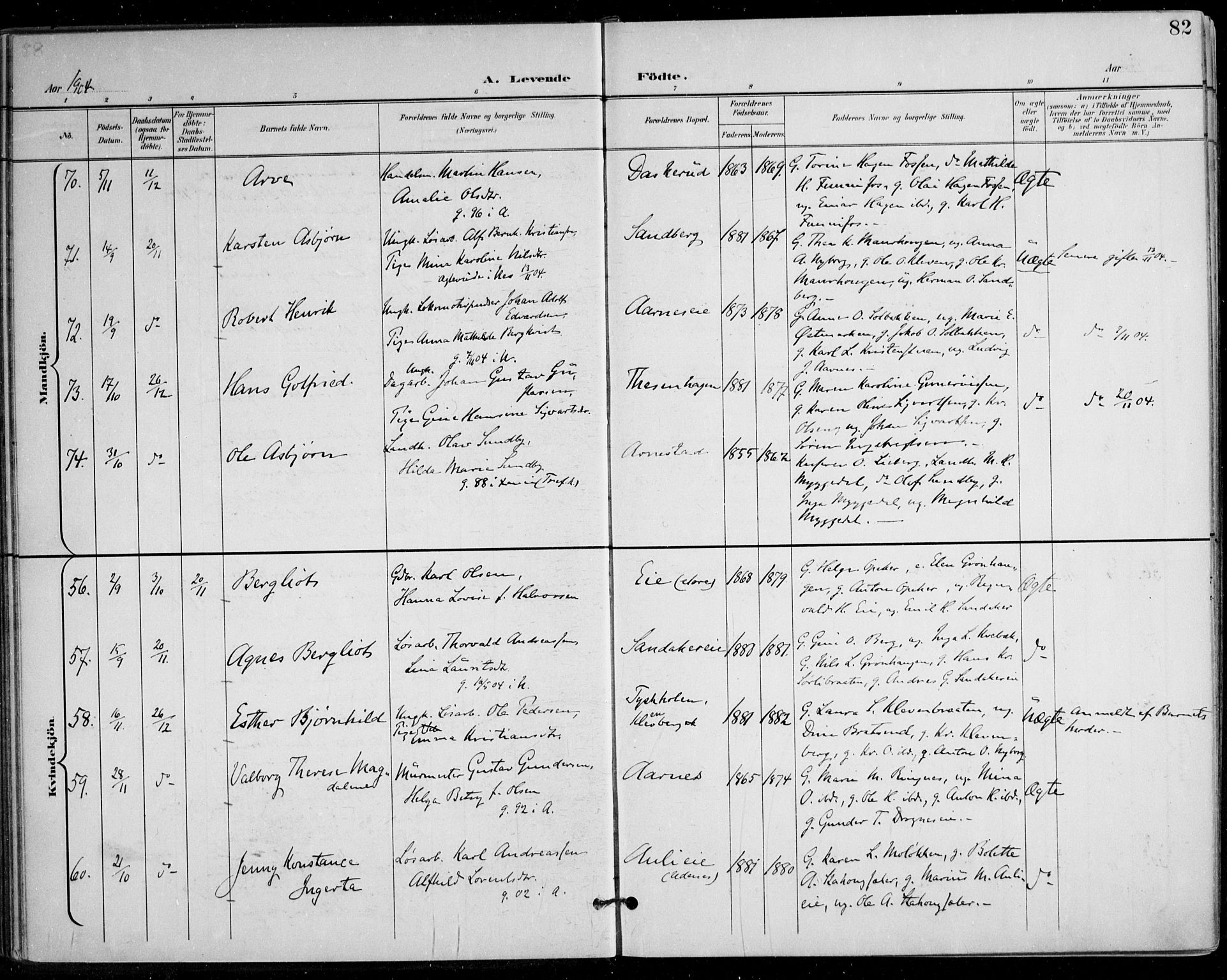Nes prestekontor Kirkebøker, SAO/A-10410/F/Fa/L0011: Parish register (official) no. I 11, 1899-1918, p. 82