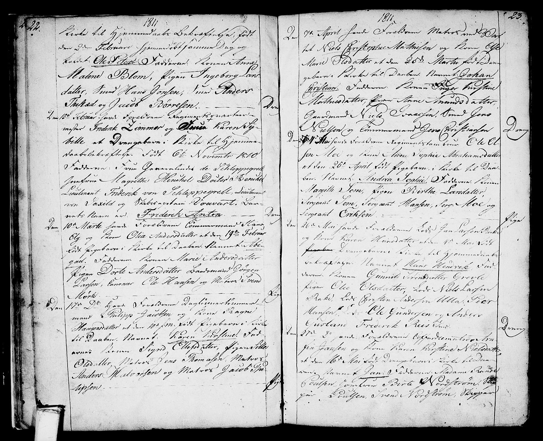 Stavern kirkebøker, SAKO/A-318/F/Fa/L0004: Parish register (official) no. 4, 1809-1816, p. 22-23
