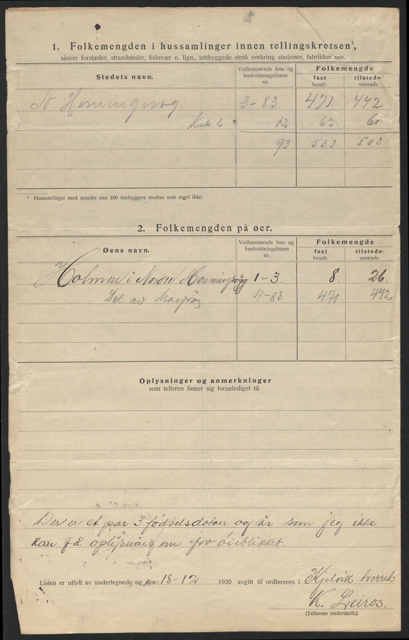 SATØ, 1920 census for Kjelvik, 1920, p. 30