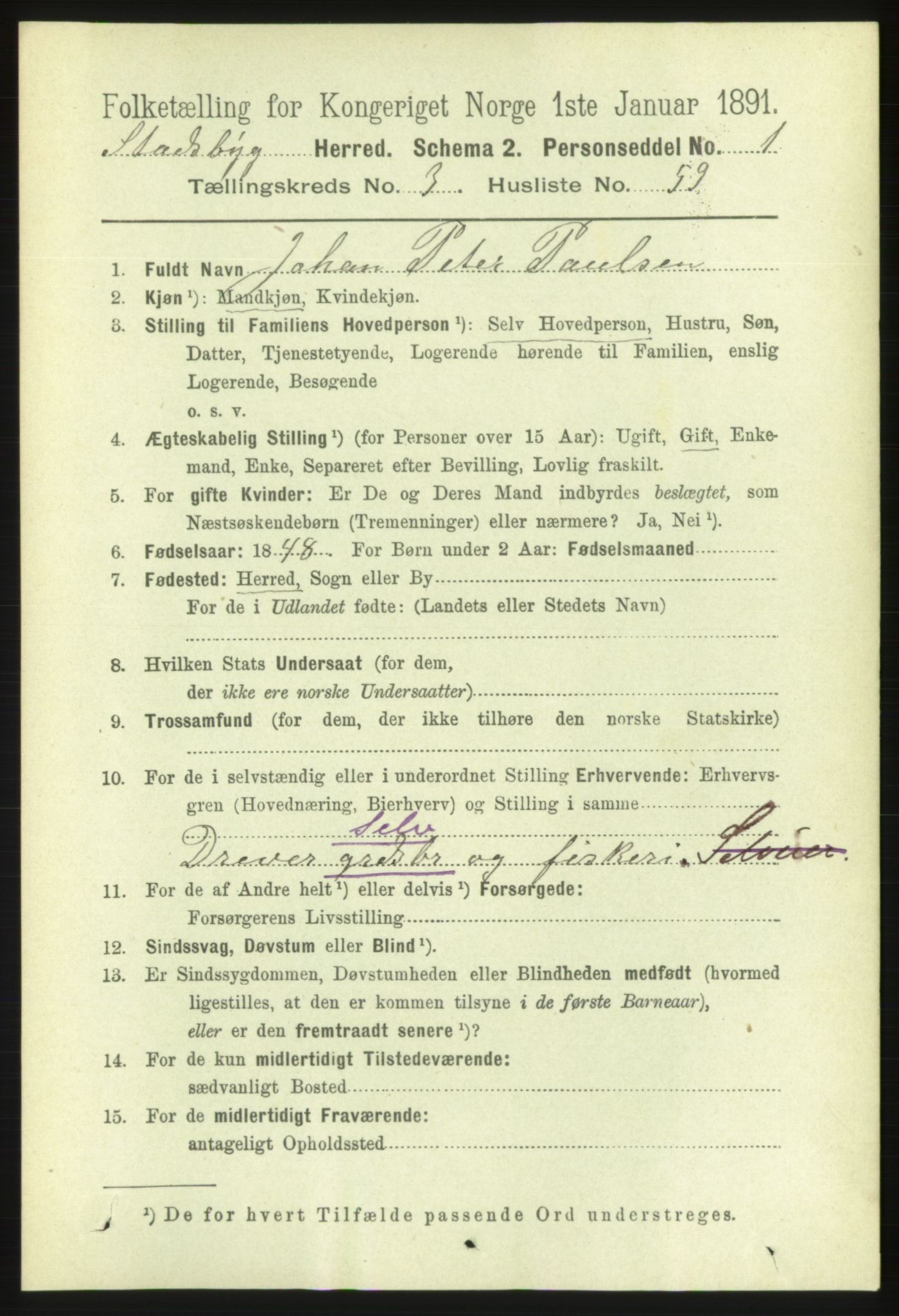 RA, 1891 census for 1625 Stadsbygd, 1891, p. 1739