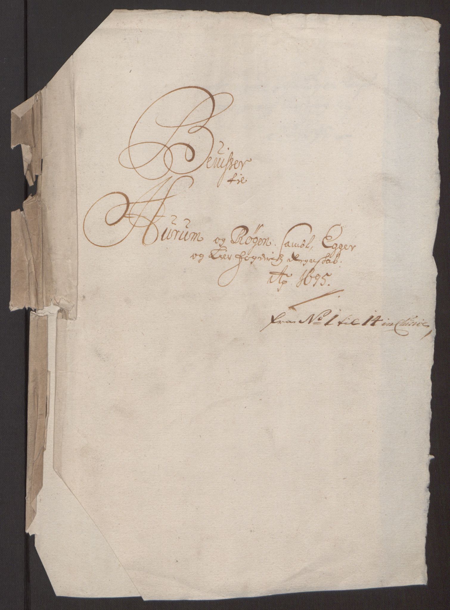 Rentekammeret inntil 1814, Reviderte regnskaper, Fogderegnskap, RA/EA-4092/R30/L1694: Fogderegnskap Hurum, Røyken, Eiker og Lier, 1694-1696, p. 161