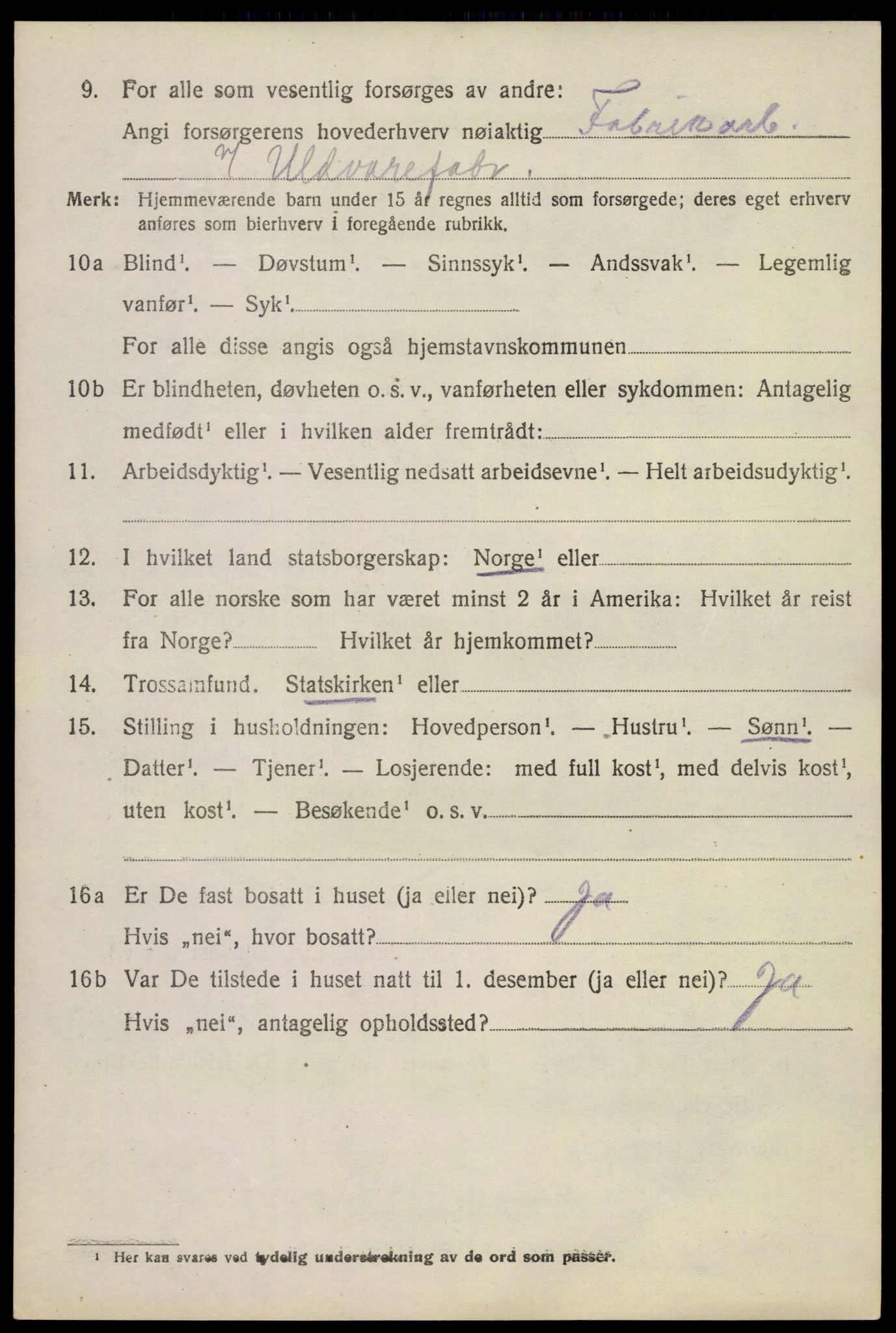 SAKO, 1920 census for Strømm, 1920, p. 1496