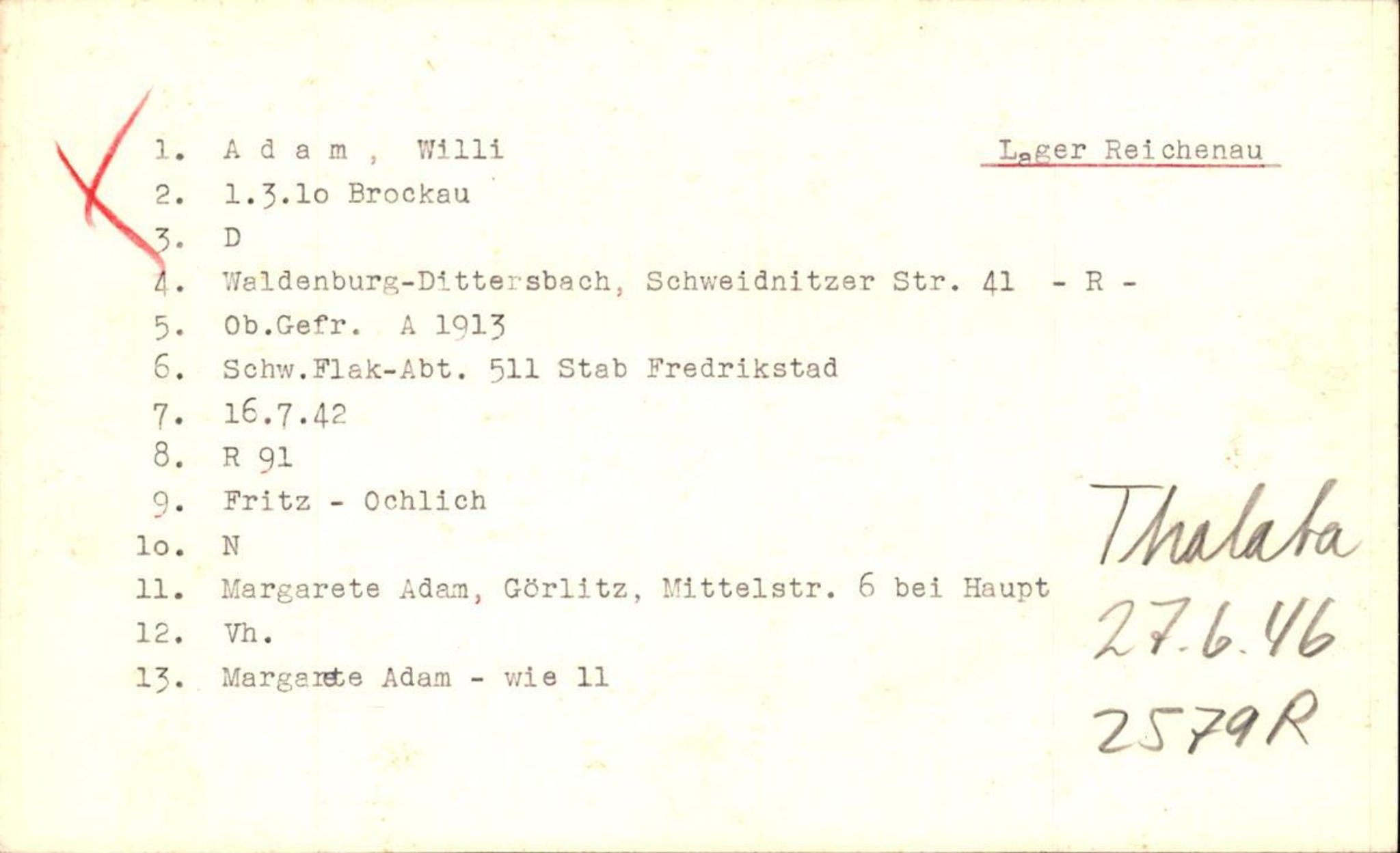 Hjemsendte tyskere , RA/RAFA-6487/D/Db/L0006: Adam-Zimmerman + Ableiter-Barta, 1945-1947, p. 2
