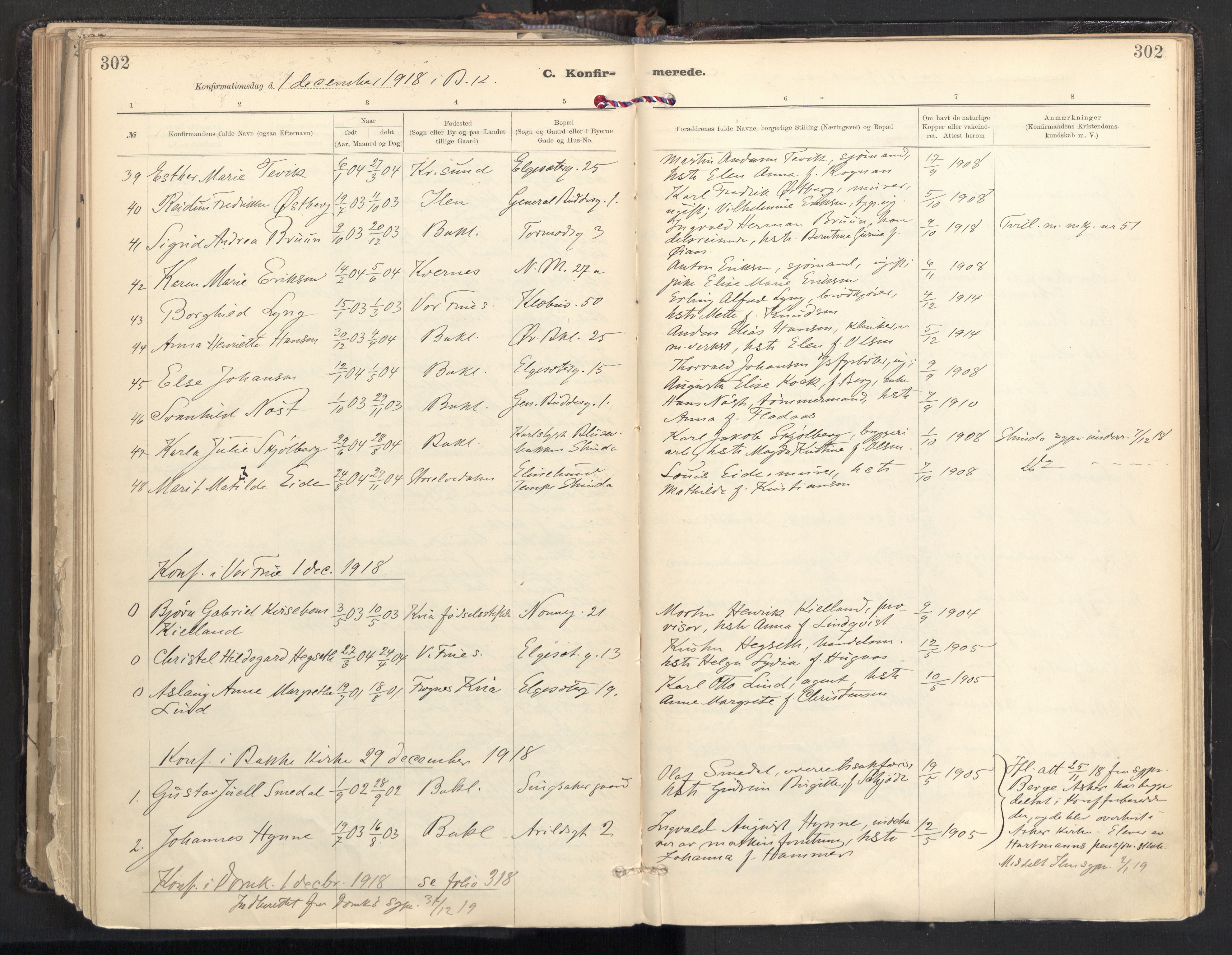 Ministerialprotokoller, klokkerbøker og fødselsregistre - Sør-Trøndelag, SAT/A-1456/604/L0205: Parish register (official) no. 604A25, 1917-1932, p. 302