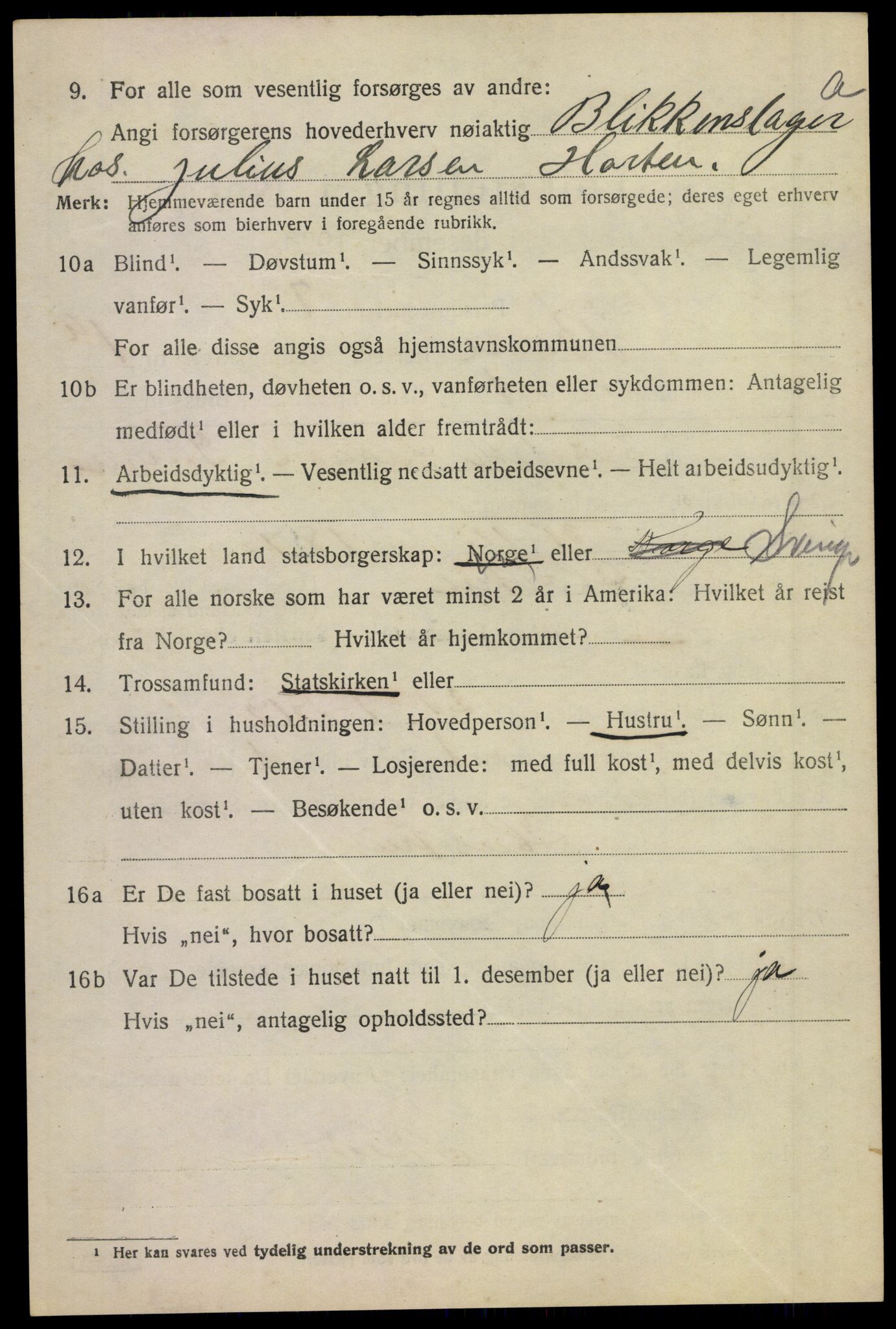 SAKO, 1920 census for Borre, 1920, p. 1391