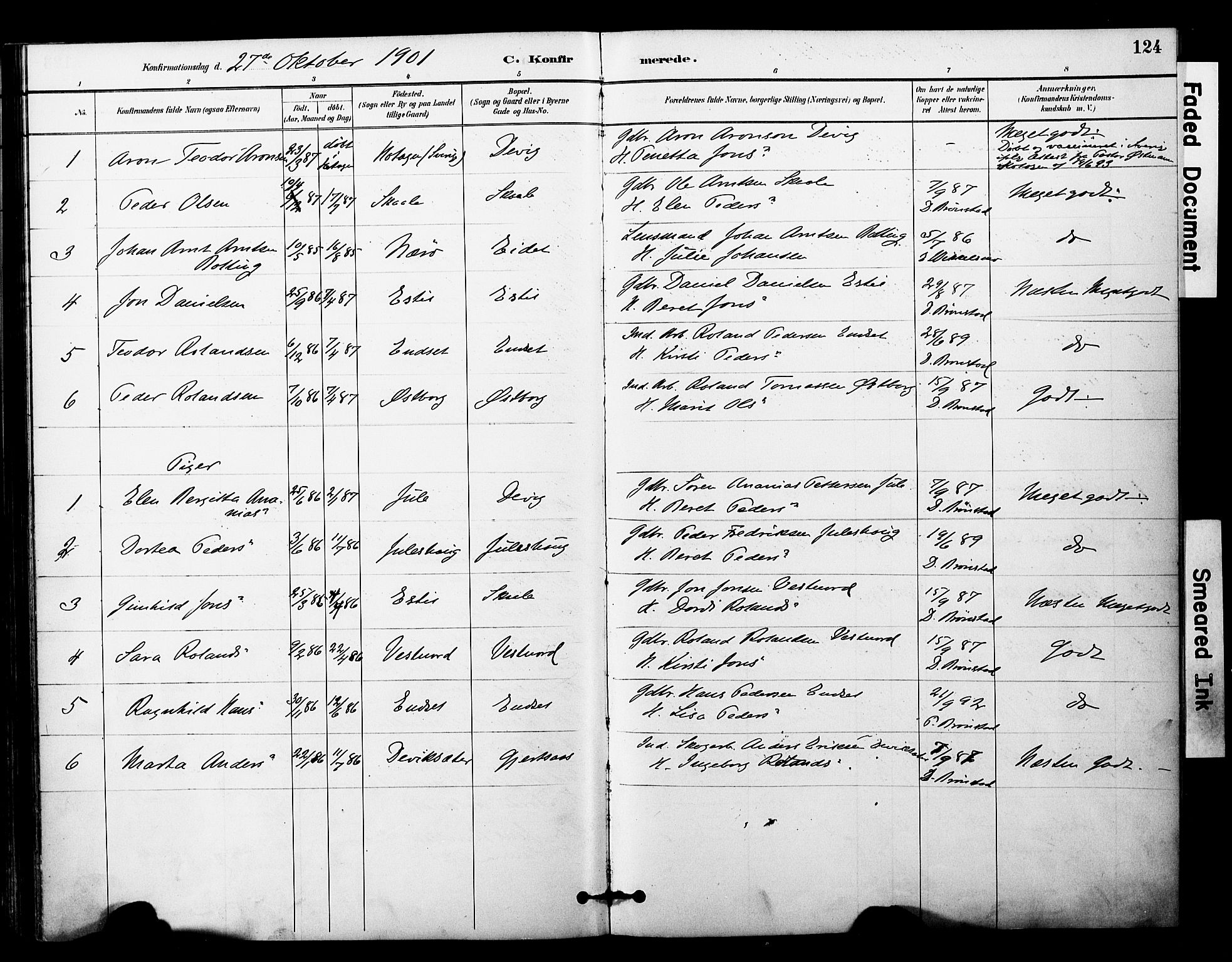 Ministerialprotokoller, klokkerbøker og fødselsregistre - Nord-Trøndelag, SAT/A-1458/757/L0505: Parish register (official) no. 757A01, 1882-1904, p. 124
