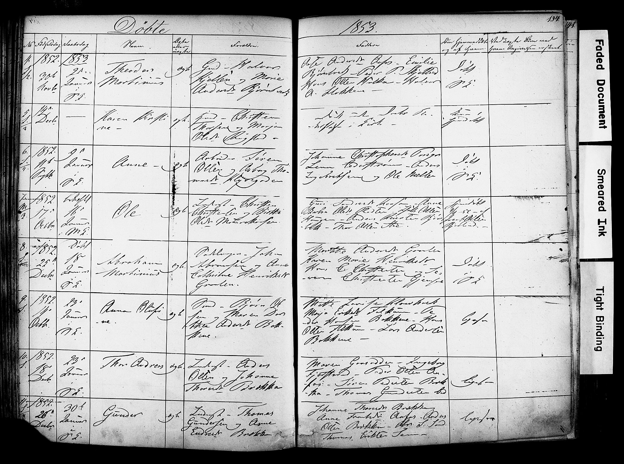 Solum kirkebøker, AV/SAKO-A-306/F/Fa/L0006: Parish register (official) no. I 6, 1844-1855, p. 134