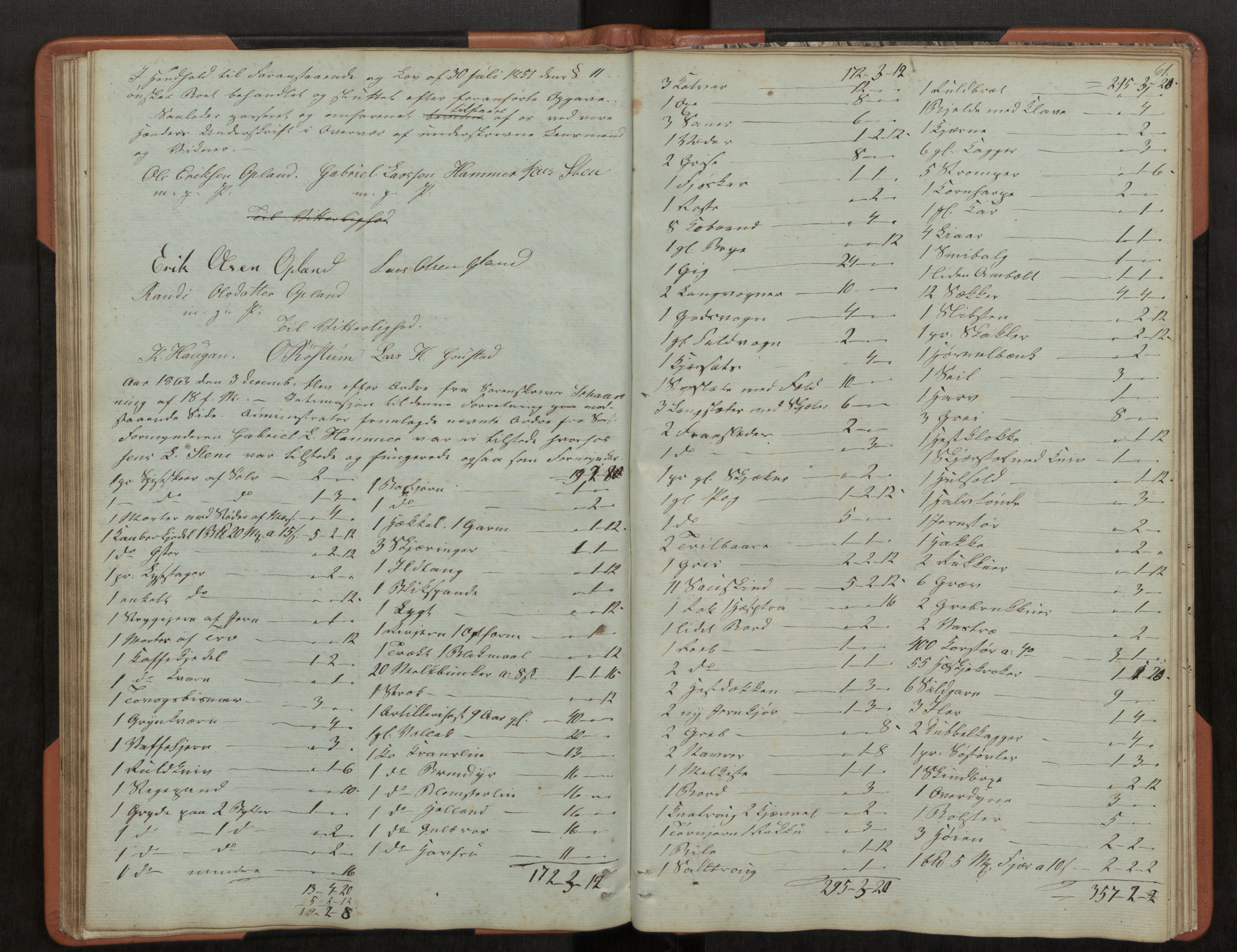 Strinda og Selbu sorenskriveri, AV/SAT-A-0015/3/3C/L0001: Skifteregistreringsprot. for Byneset, 1852-1870, p. 61
