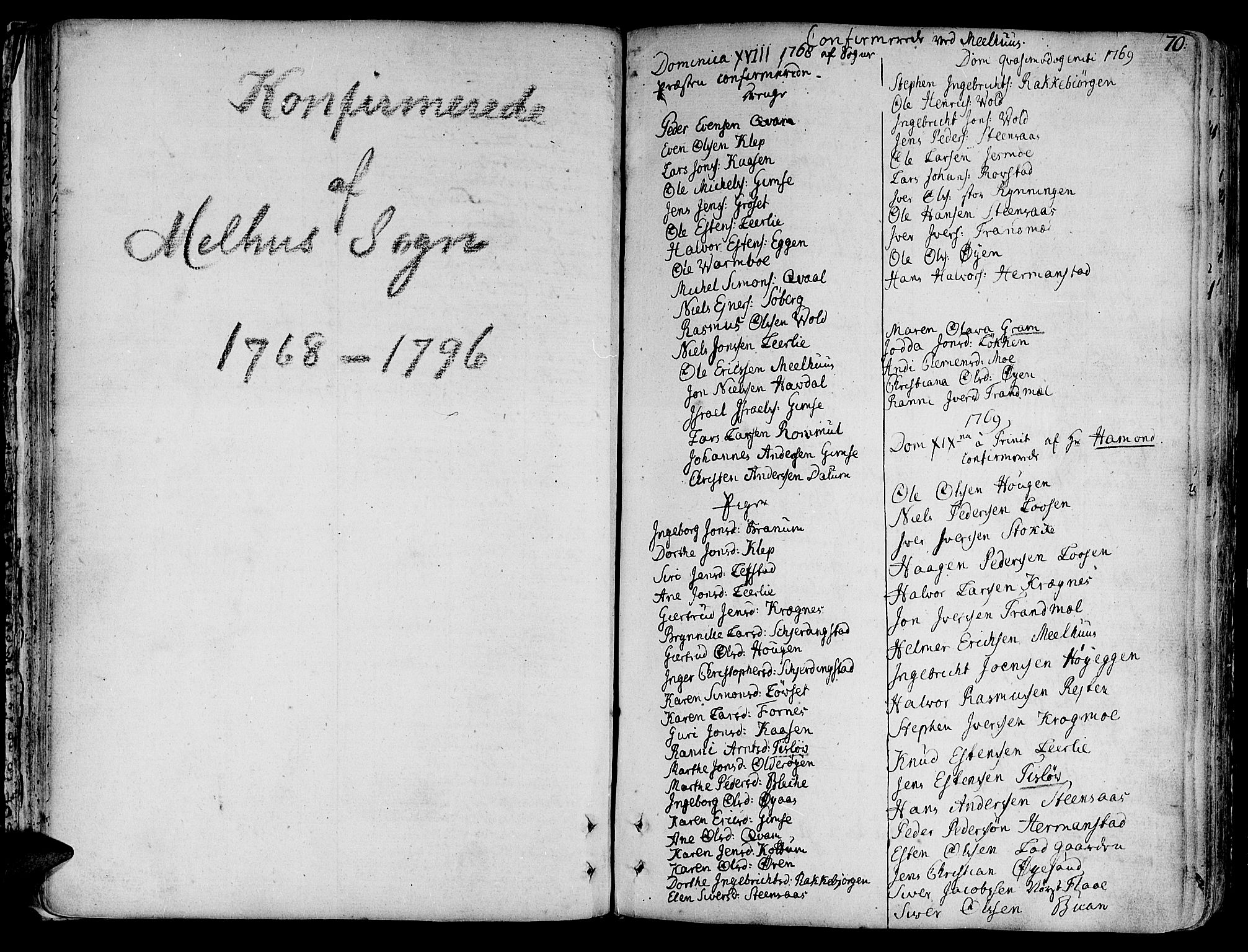 Ministerialprotokoller, klokkerbøker og fødselsregistre - Sør-Trøndelag, SAT/A-1456/691/L1061: Parish register (official) no. 691A02 /1, 1768-1815, p. 70
