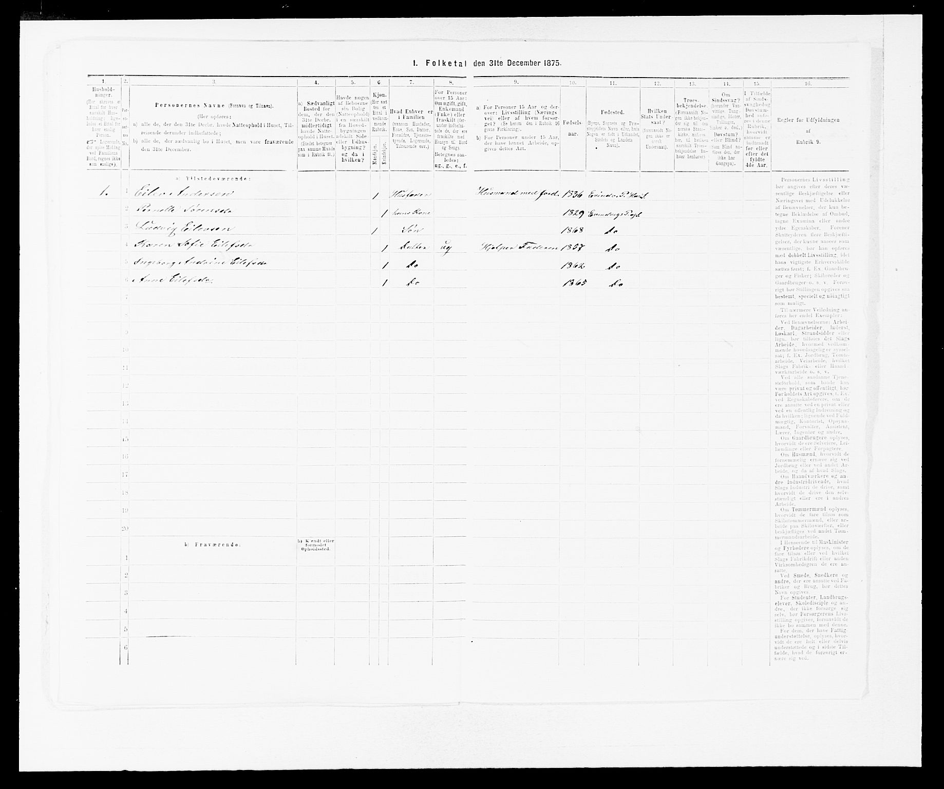 SAB, 1875 census for 1411P Eivindvik, 1875, p. 942