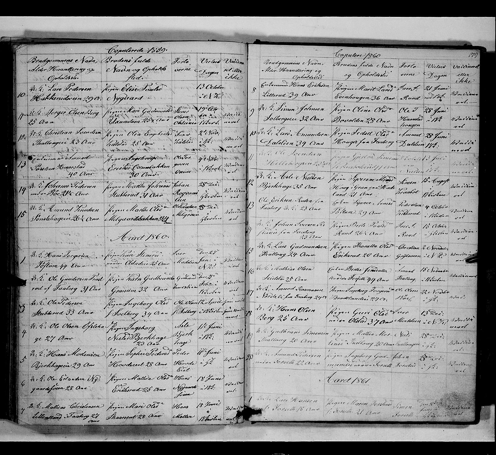 Gausdal prestekontor, SAH/PREST-090/H/Ha/Hab/L0005: Parish register (copy) no. 5, 1846-1867, p. 179