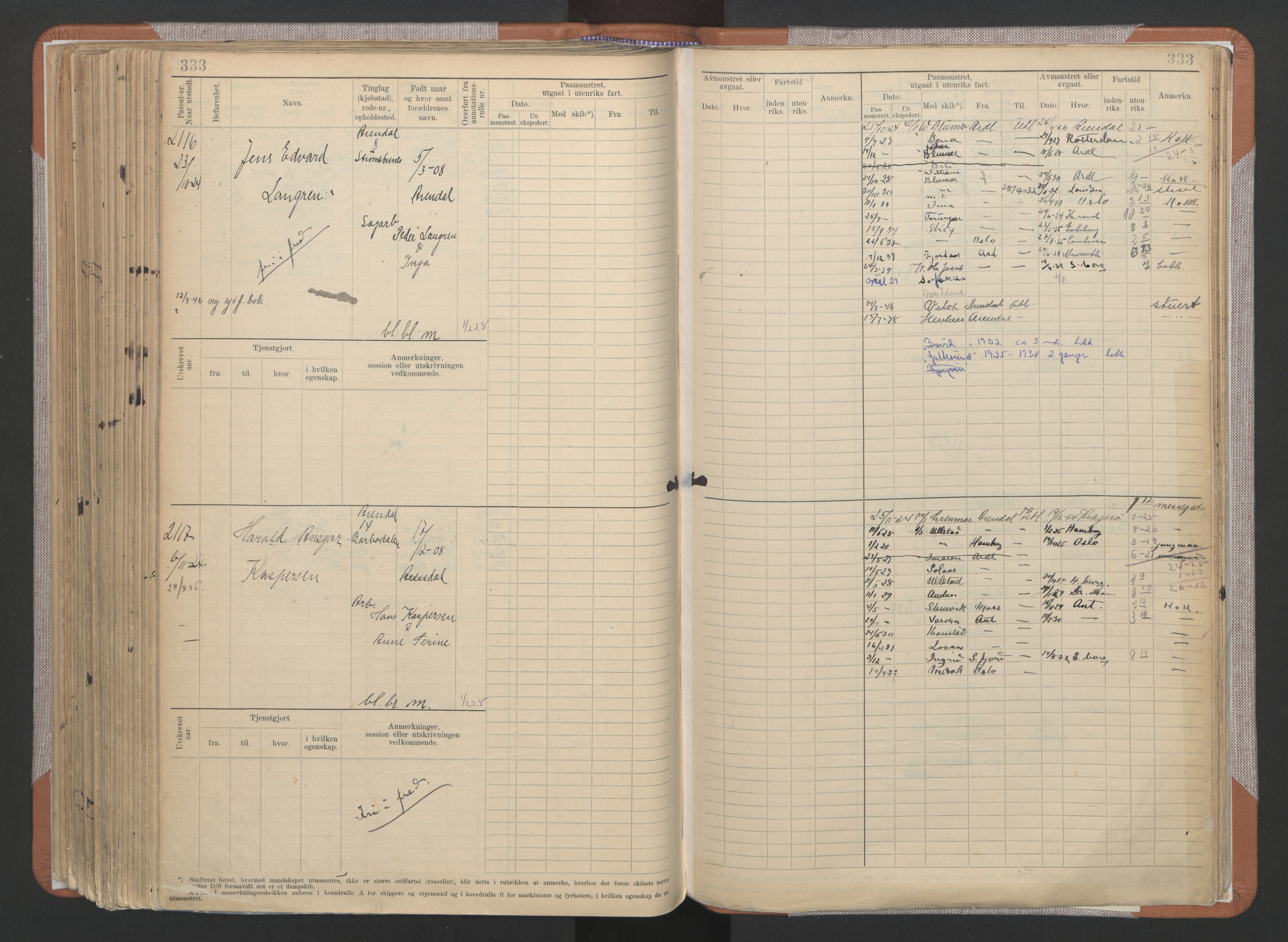 Arendal mønstringskrets, AV/SAK-2031-0012/F/Fb/L0022: Hovedrulle A nr 1466-2242, S-20, 1914-1930, p. 343