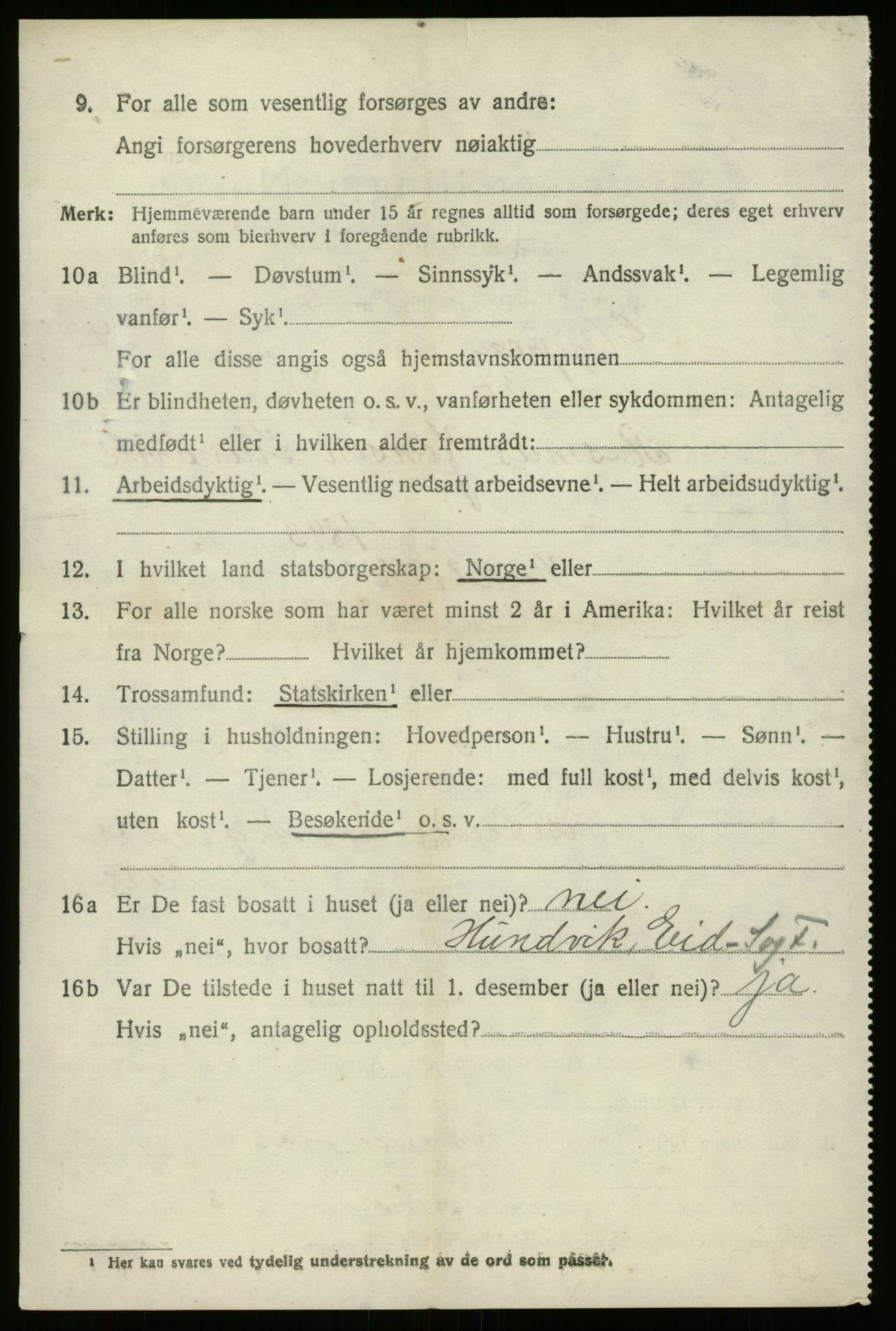 SAB, 1920 census for Gloppen, 1920, p. 4551