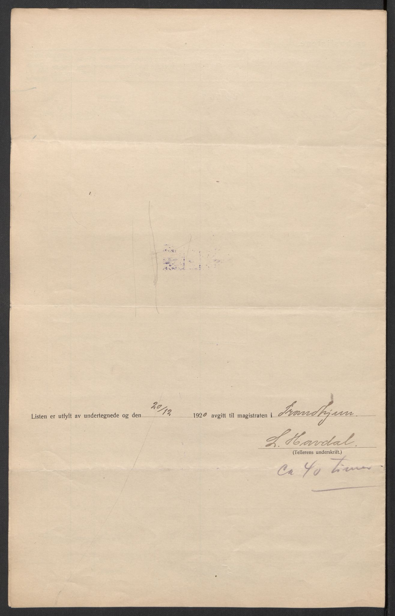 SAT, 1920 census for Trondheim, 1920, p. 139