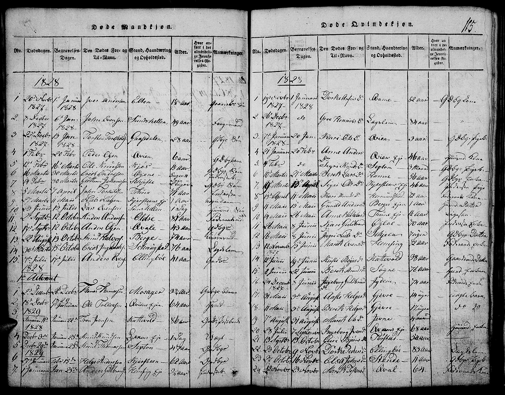 Vang prestekontor, Valdres, SAH/PREST-140/H/Hb/L0002: Parish register (copy) no. 2, 1814-1889, p. 115