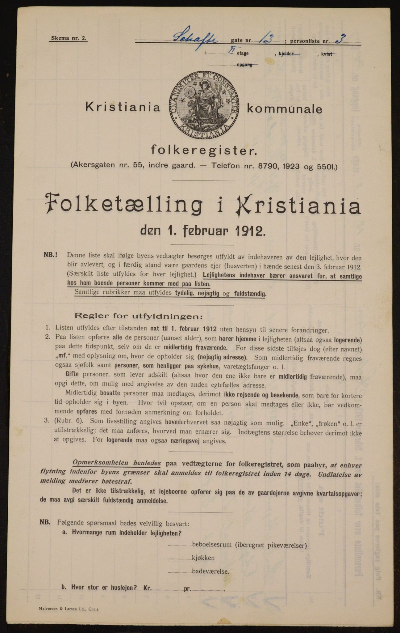 OBA, Municipal Census 1912 for Kristiania, 1912, p. 89669