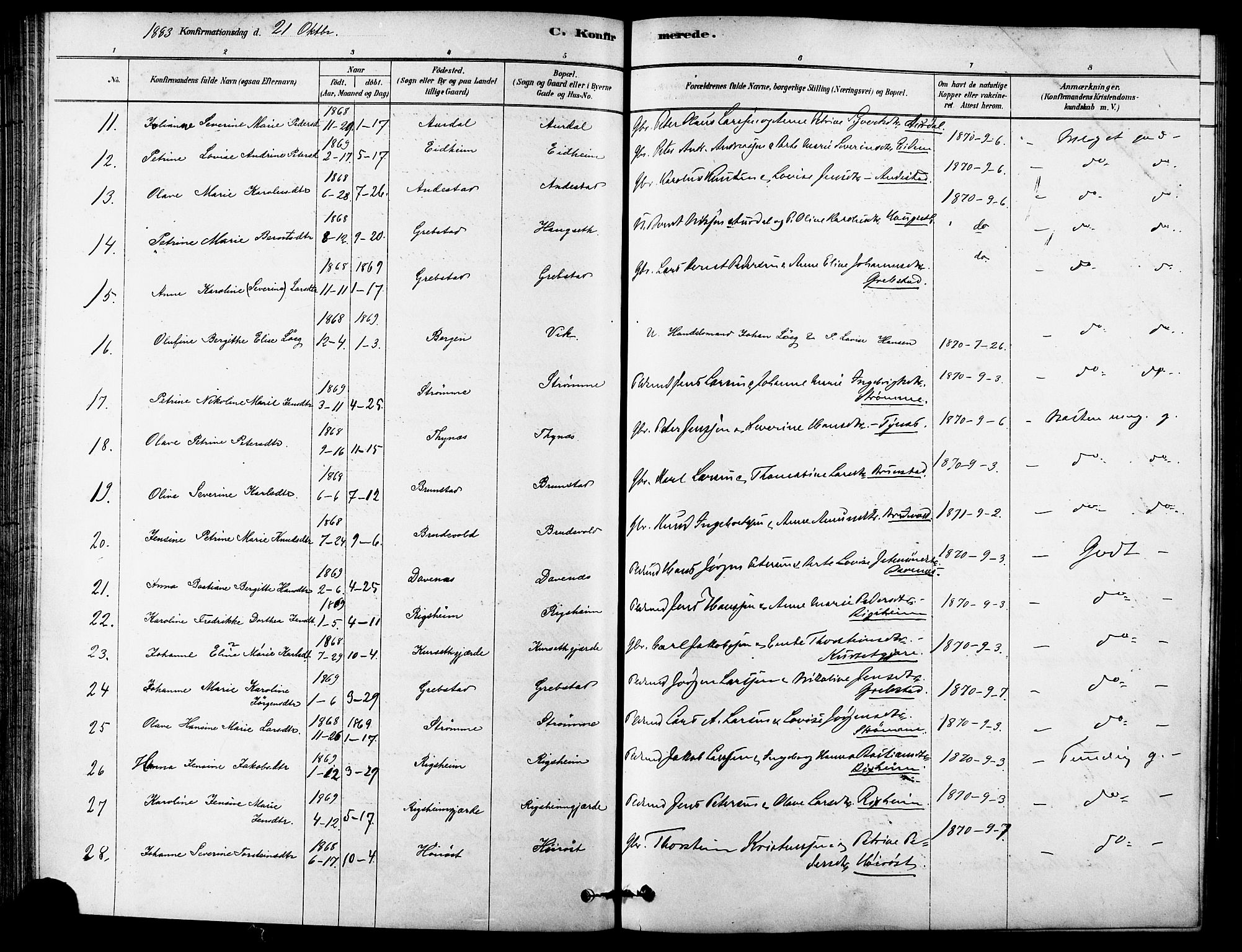 Ministerialprotokoller, klokkerbøker og fødselsregistre - Møre og Romsdal, AV/SAT-A-1454/523/L0334: Parish register (official) no. 523A01, 1878-1891