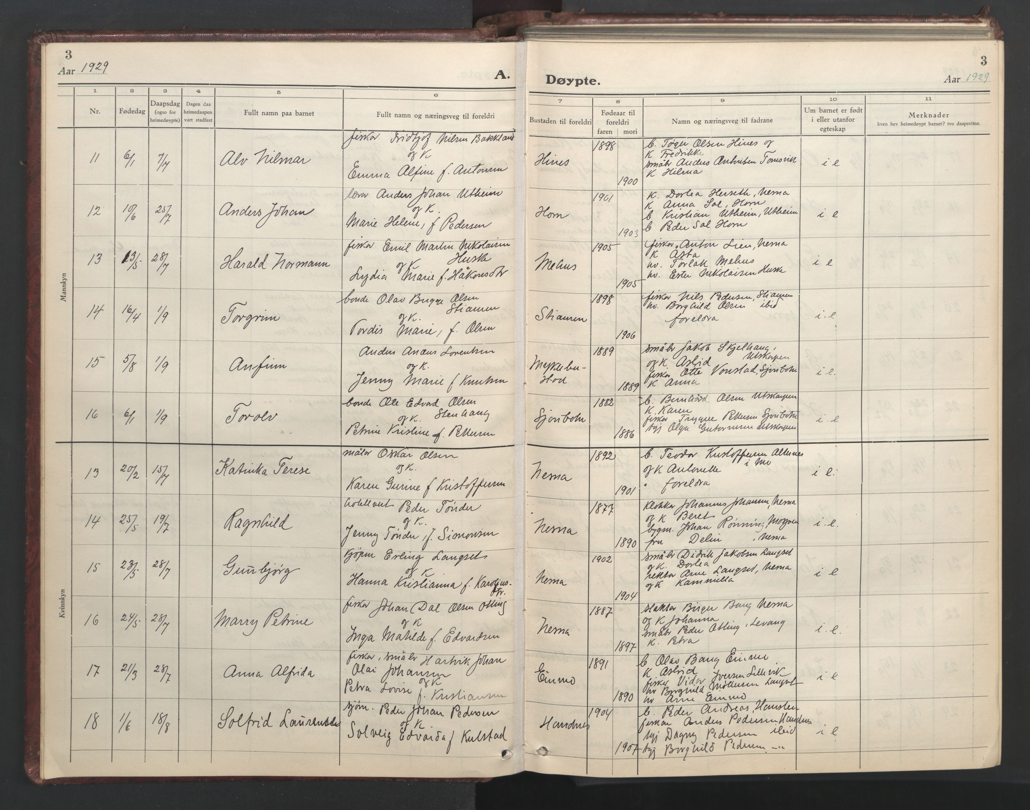 Ministerialprotokoller, klokkerbøker og fødselsregistre - Nordland, AV/SAT-A-1459/838/L0561: Parish register (copy) no. 838C08, 1923-1953, p. 3