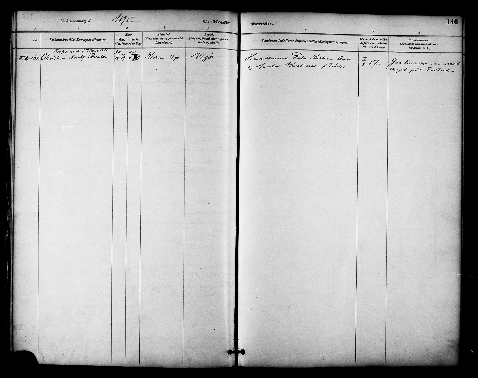 Ministerialprotokoller, klokkerbøker og fødselsregistre - Nordland, AV/SAT-A-1459/810/L0150: Parish register (official) no. 810A10 /1, 1884-1895, p. 146