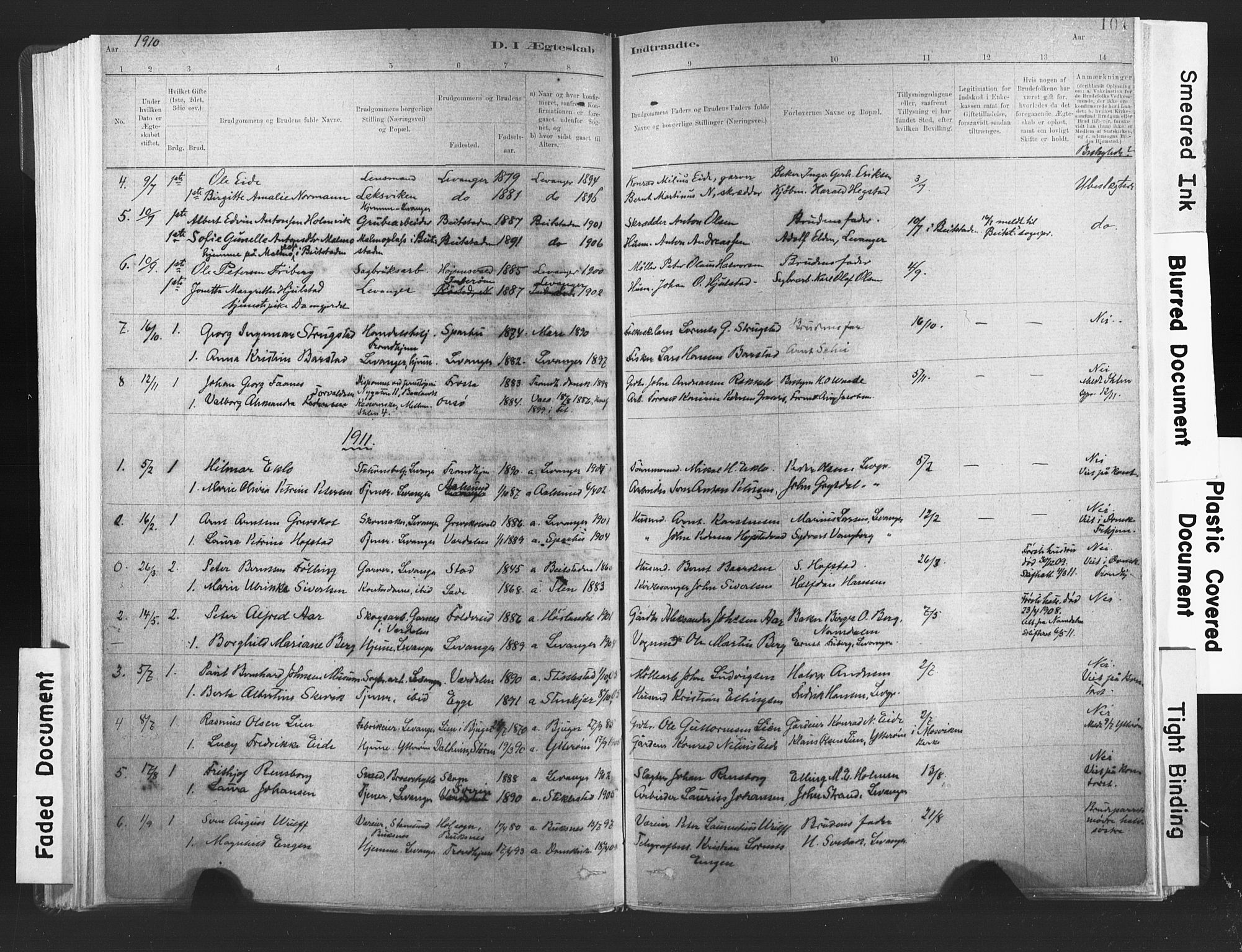 Ministerialprotokoller, klokkerbøker og fødselsregistre - Nord-Trøndelag, SAT/A-1458/720/L0189: Parish register (official) no. 720A05, 1880-1911, p. 104