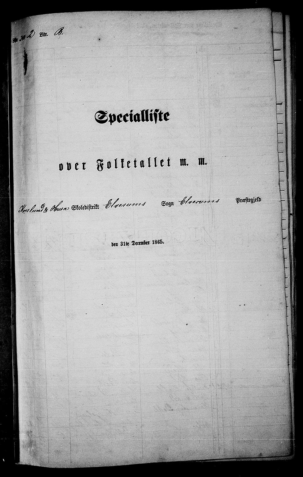 RA, 1865 census for Elverum, 1865, p. 50