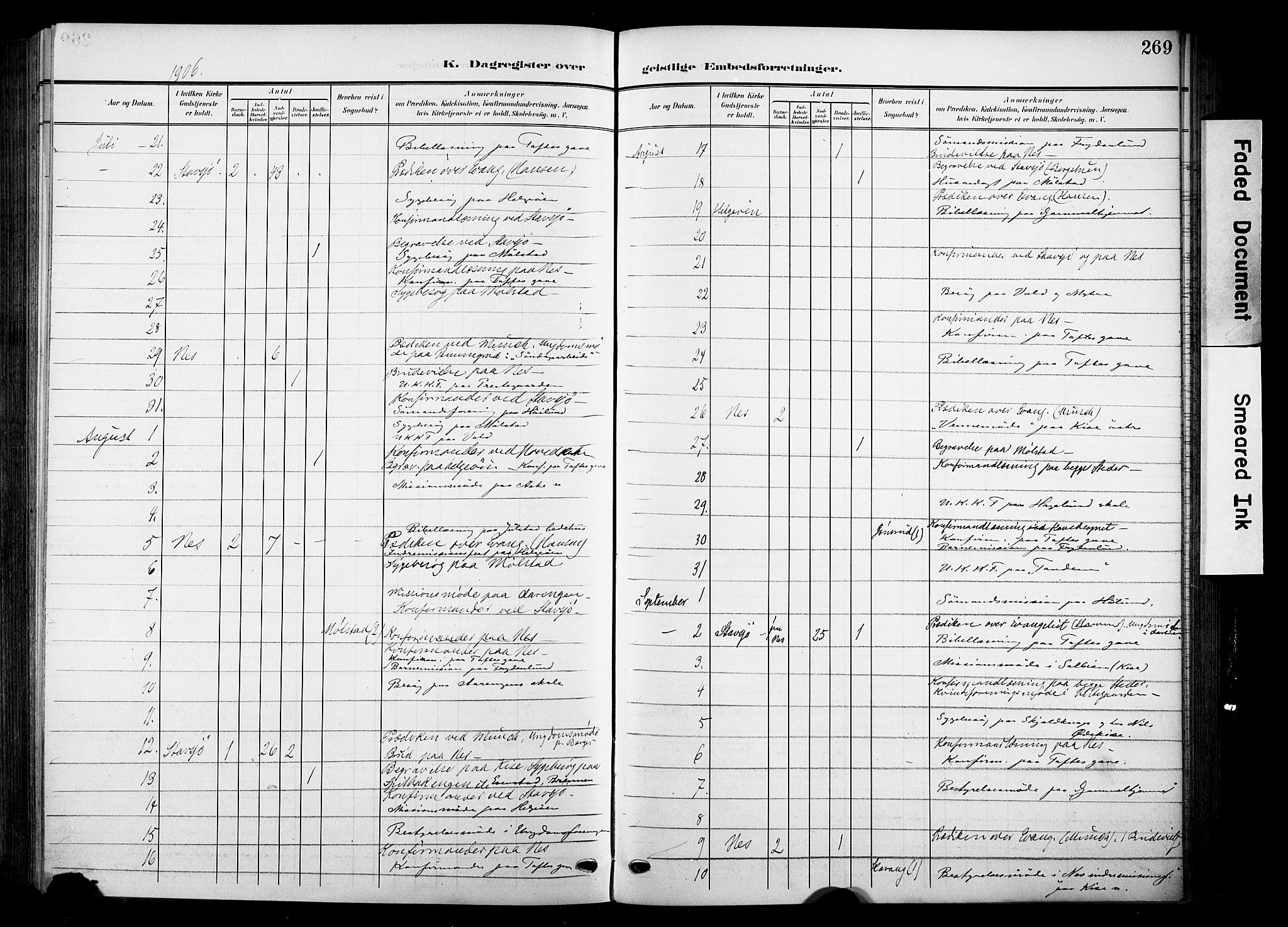 Nes prestekontor, Hedmark, AV/SAH-PREST-020/K/Ka/L0014: Parish register (official) no. 14, 1906-1929, p. 269