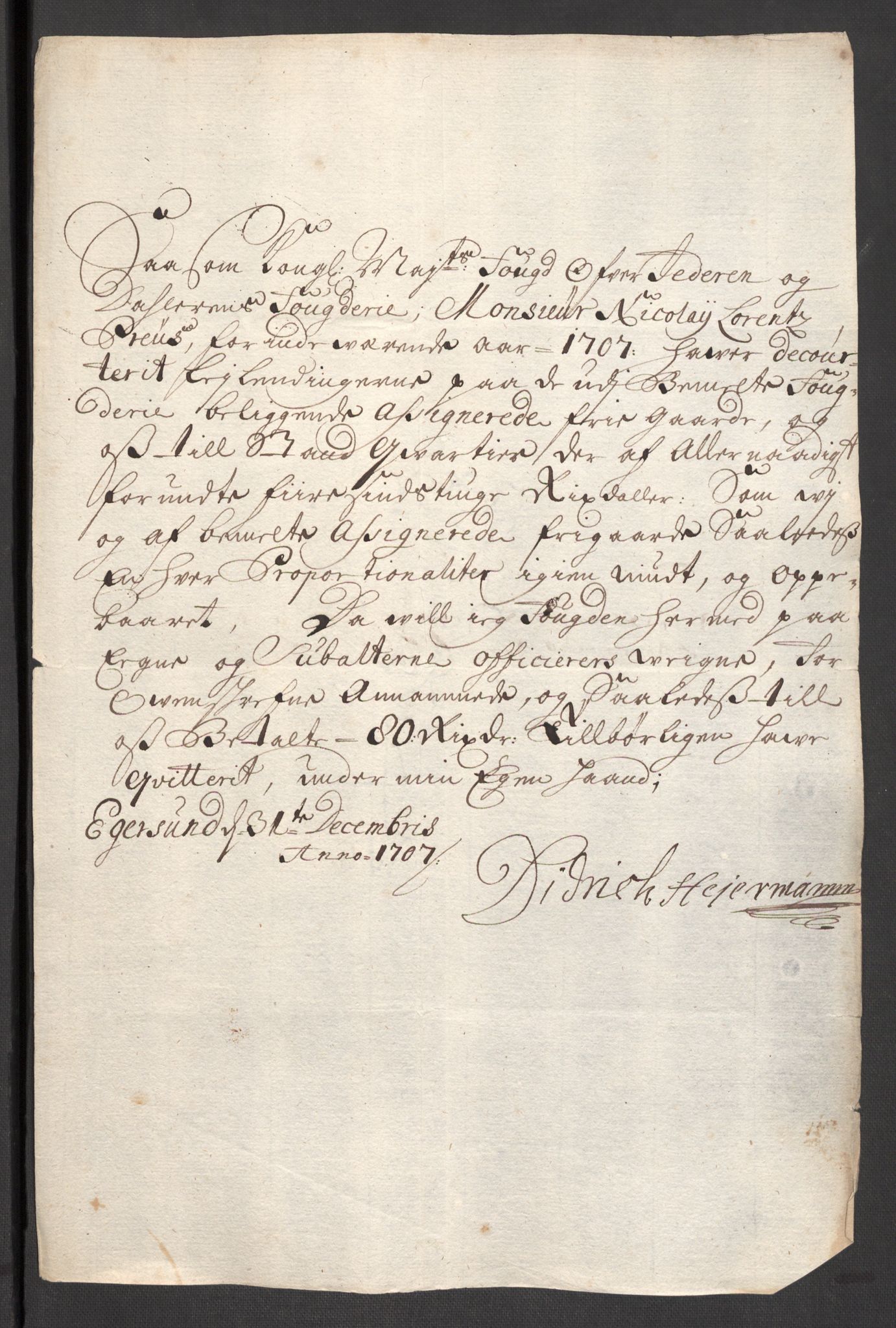 Rentekammeret inntil 1814, Reviderte regnskaper, Fogderegnskap, RA/EA-4092/R46/L2733: Fogderegnskap Jæren og Dalane, 1705-1708, p. 285