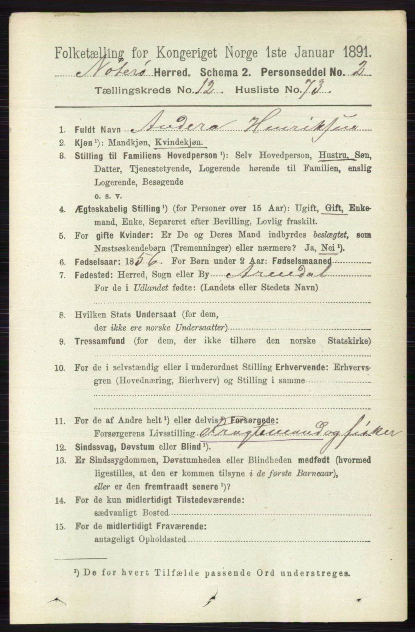 RA, 1891 census for 0722 Nøtterøy, 1891, p. 6766