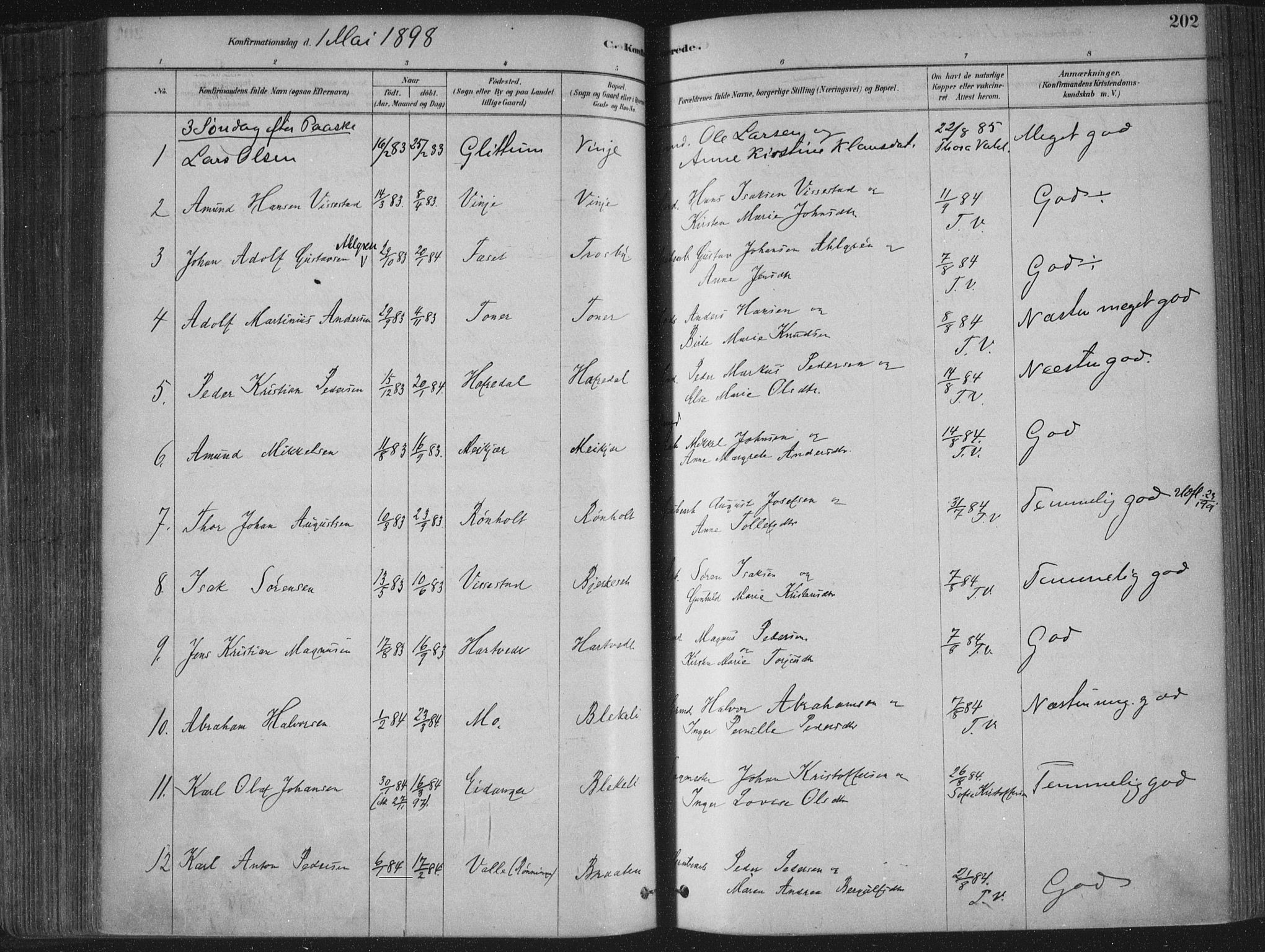 Bamble kirkebøker, SAKO/A-253/F/Fa/L0007: Parish register (official) no. I 7, 1878-1888, p. 202