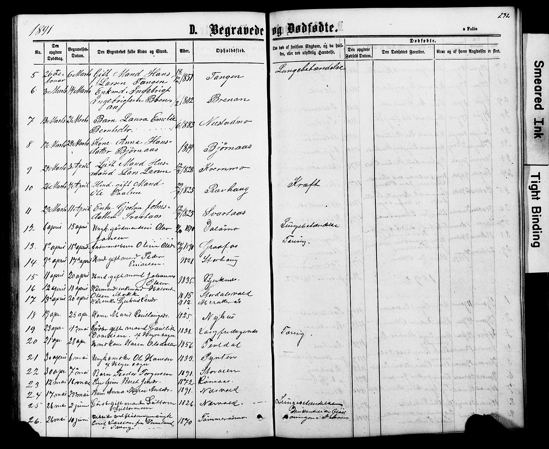 Ministerialprotokoller, klokkerbøker og fødselsregistre - Nord-Trøndelag, SAT/A-1458/706/L0049: Parish register (copy) no. 706C01, 1864-1895, p. 232